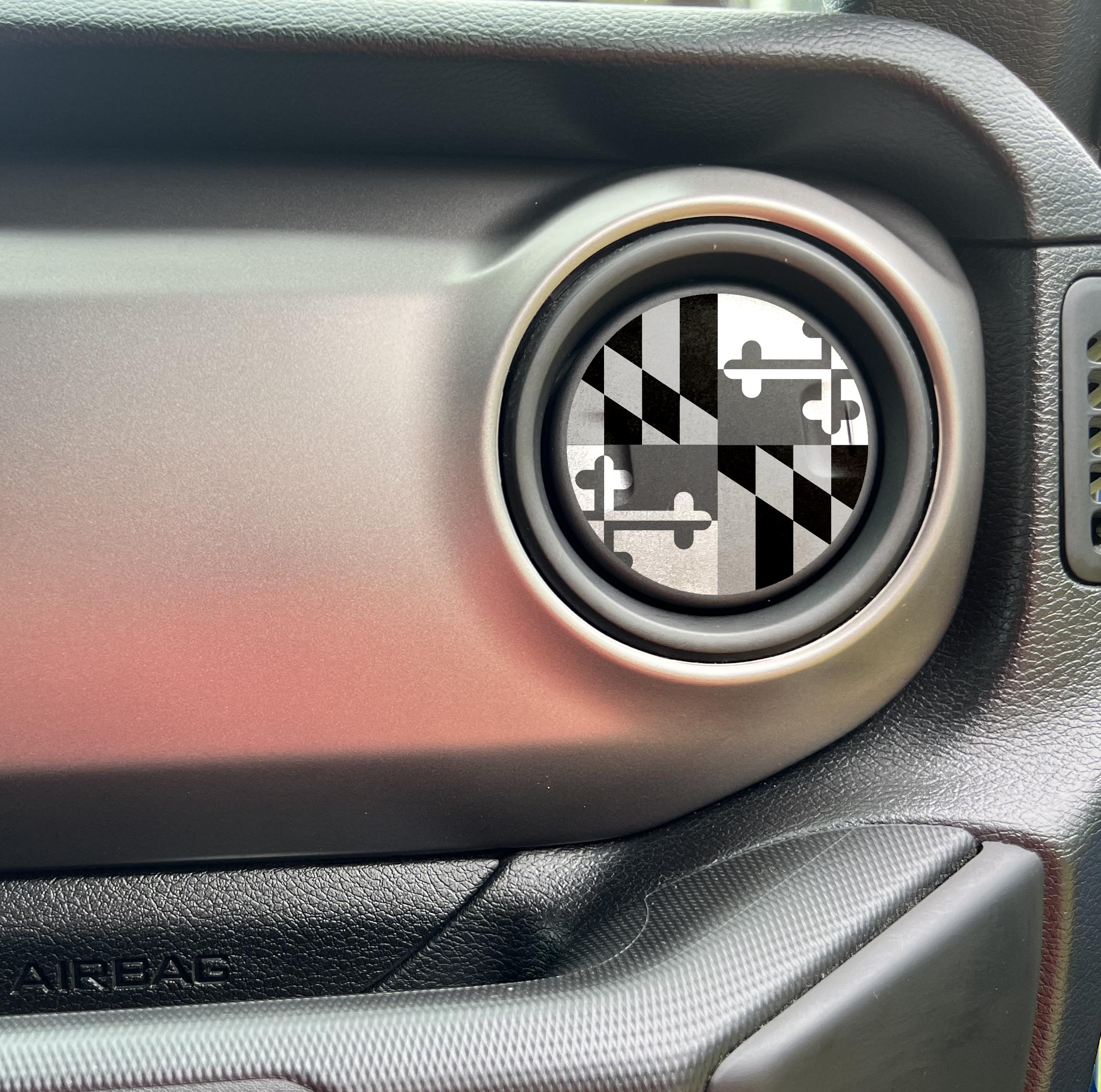Maryland Flag Heater AC Vent Decals Fits Jeep Wrangler 2011-2024/Fits Jeep Gladiator 2019-2024
