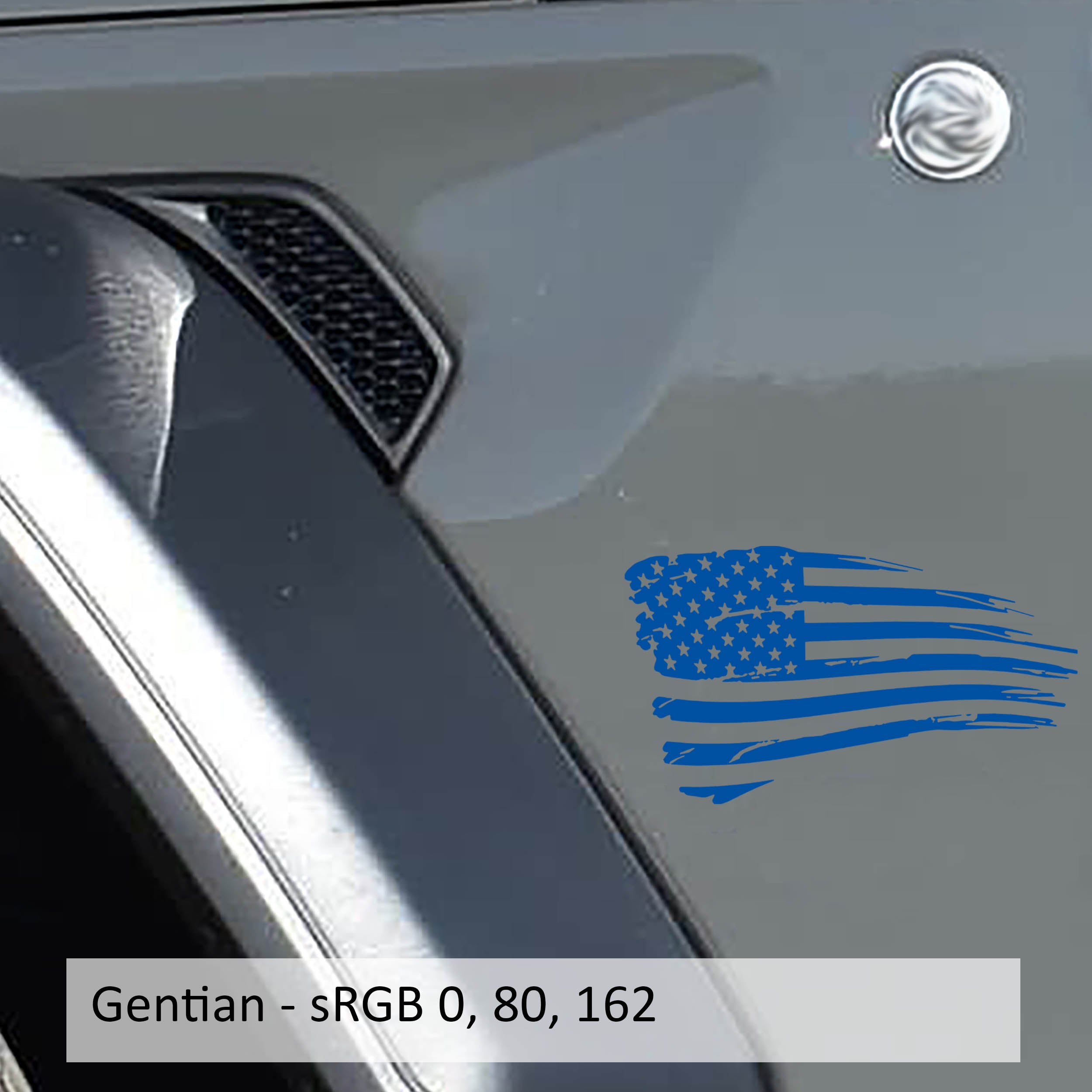 Tattered American Flag Fender Vinyl Decal Set