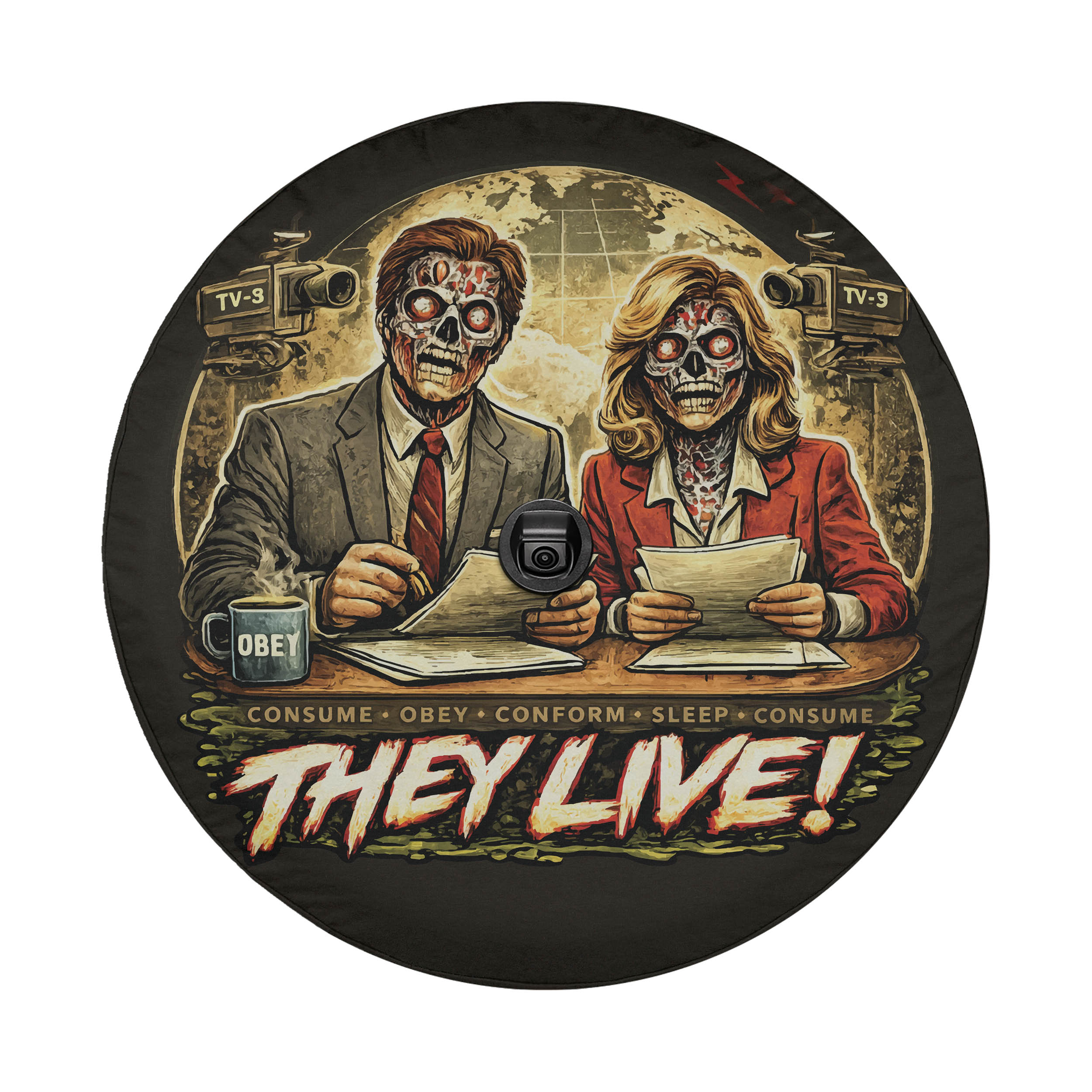 They Live News Broadcasters Spare Tire Cover