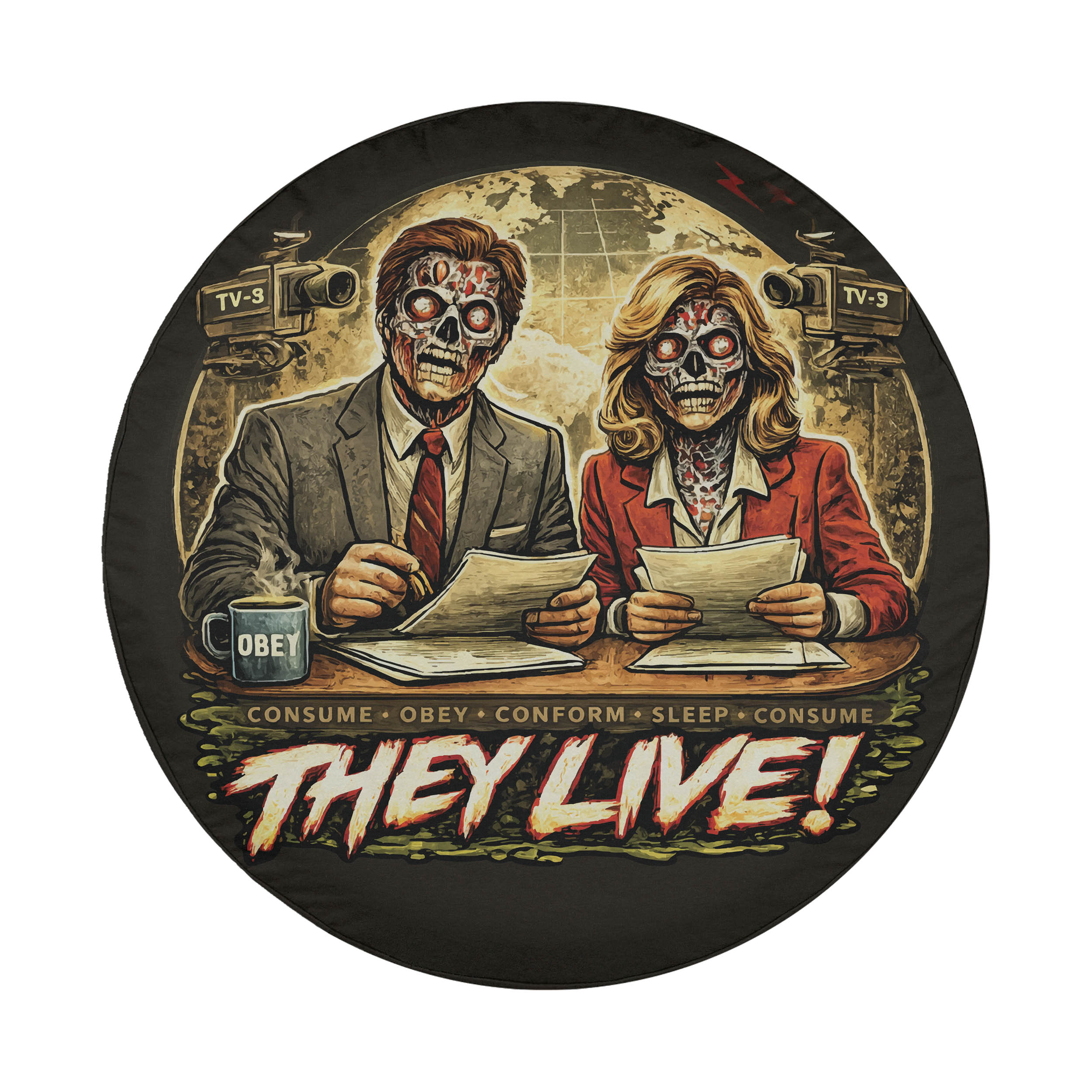 They Live News Broadcasters Spare Tire Cover