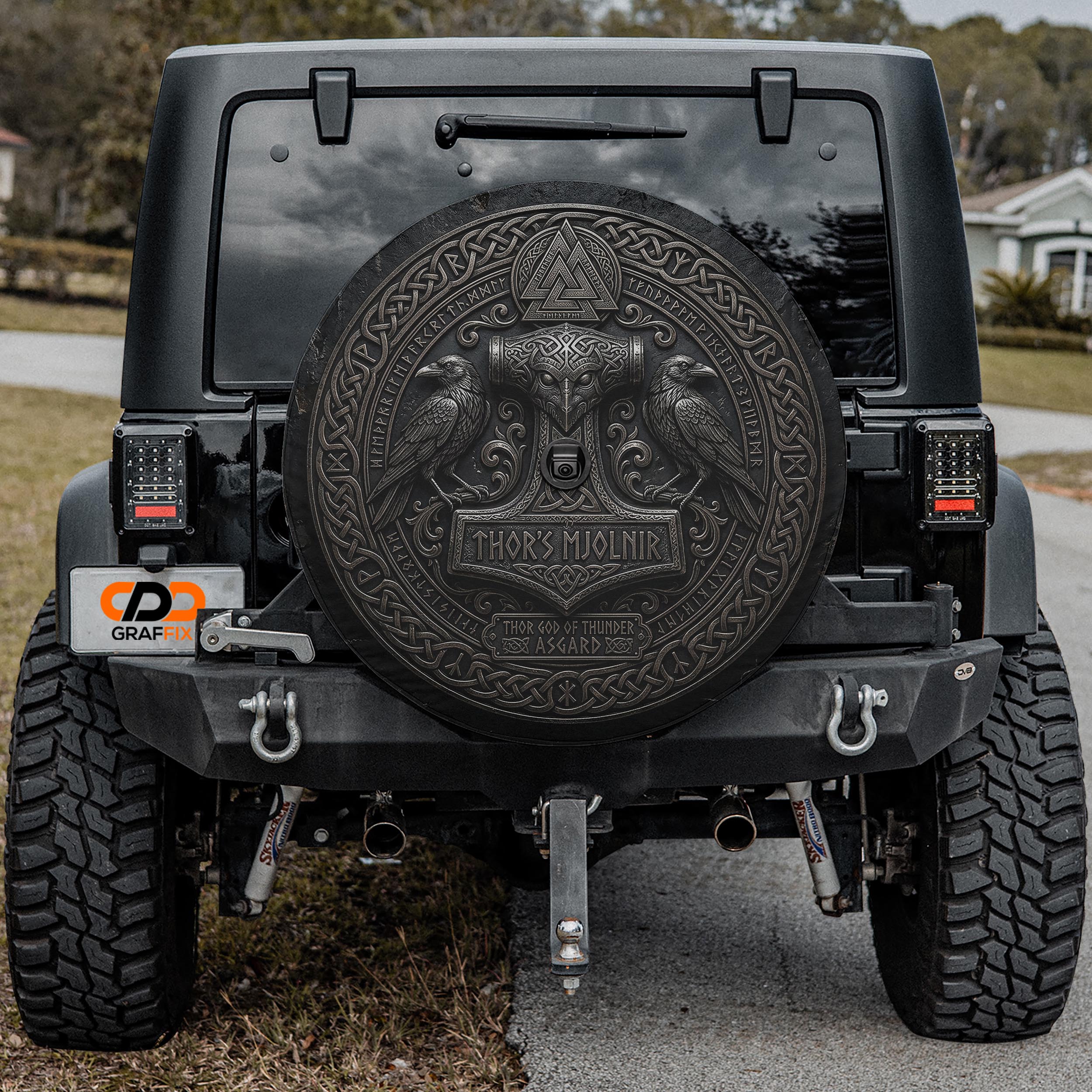 Thor Mjolnir Viking Spare Tire Cover