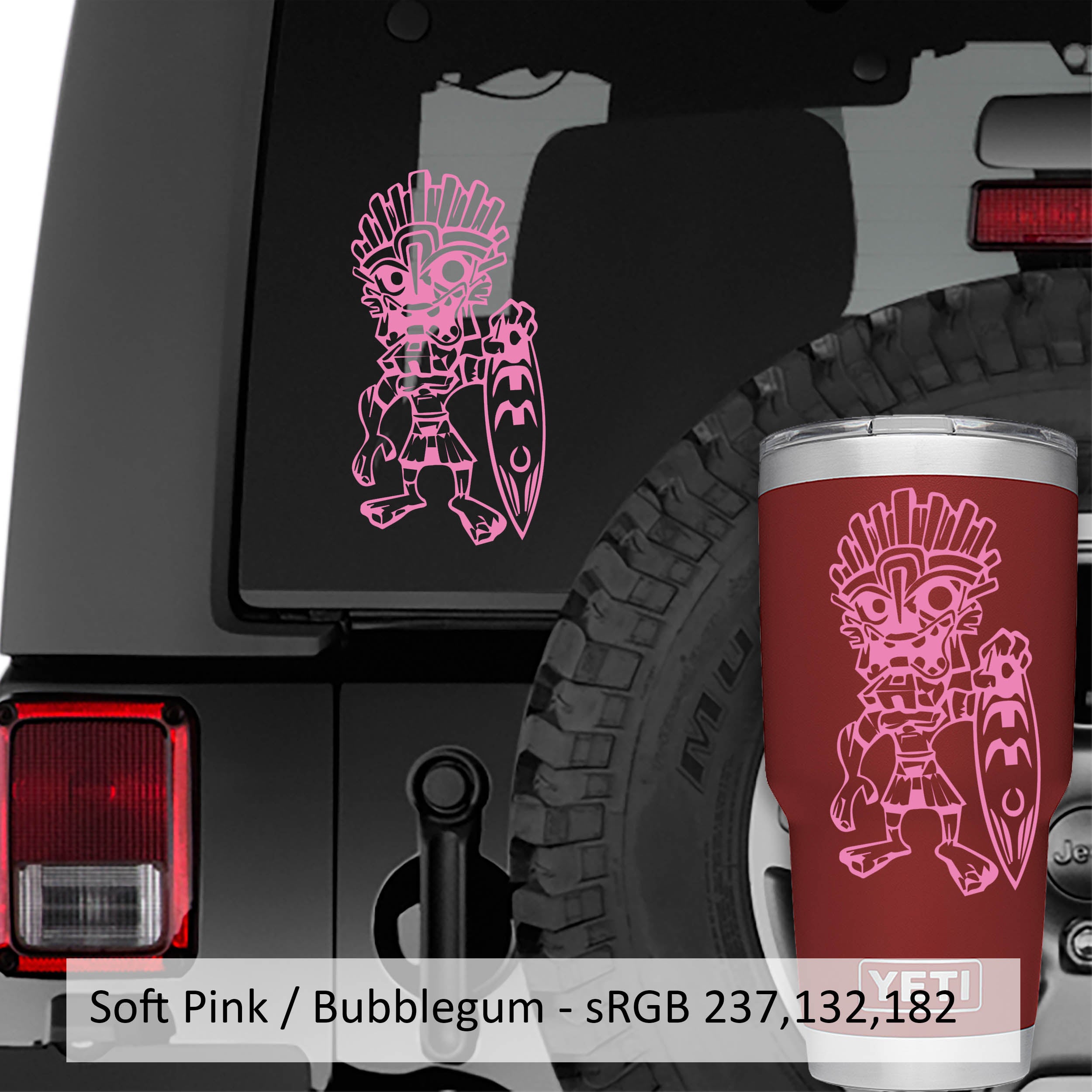 Tiki Islander Surfer Vinyl Decal