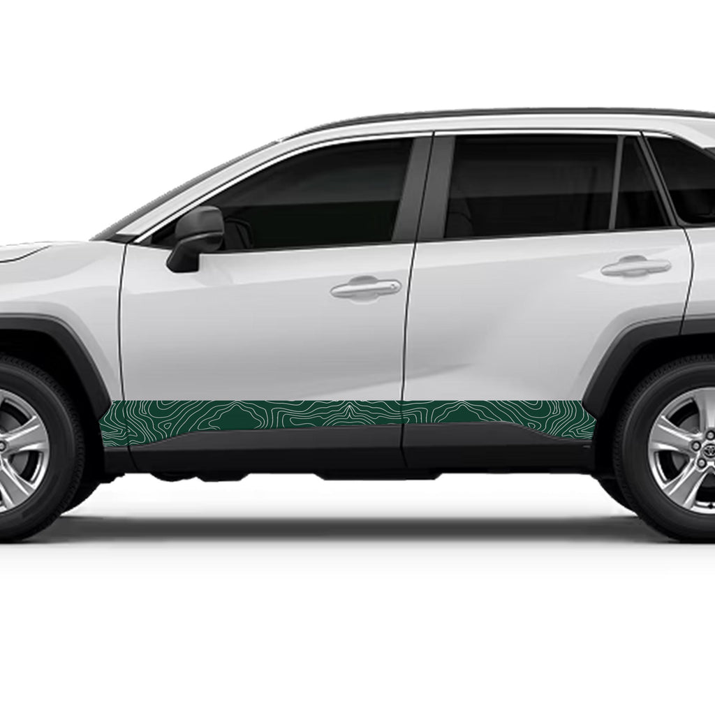 Topographic Side Skirt Stripe Kit Decals Fits Toyota Rav4 2019 - Current