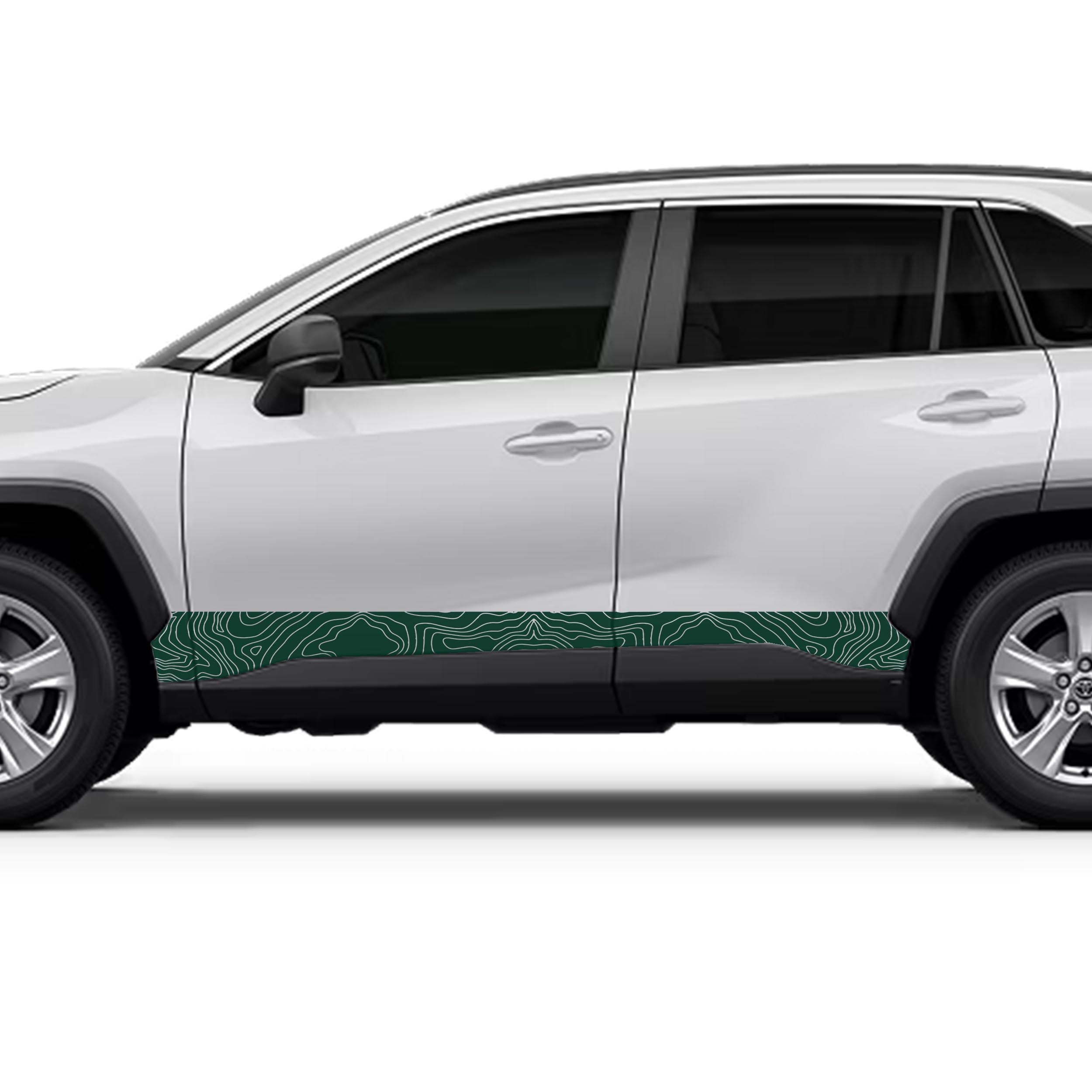 Topographic Side Skirt Stripe Kit Decals Fits Toyota Rav4 2019 - Current