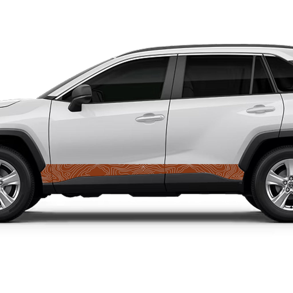 Topographic Side Skirt Stripe Kit Decals Fits Toyota Rav4 2019 - Current