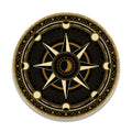 Traitors Round Table waterproof vinyl sticker, gold compass rose with moon phases on black