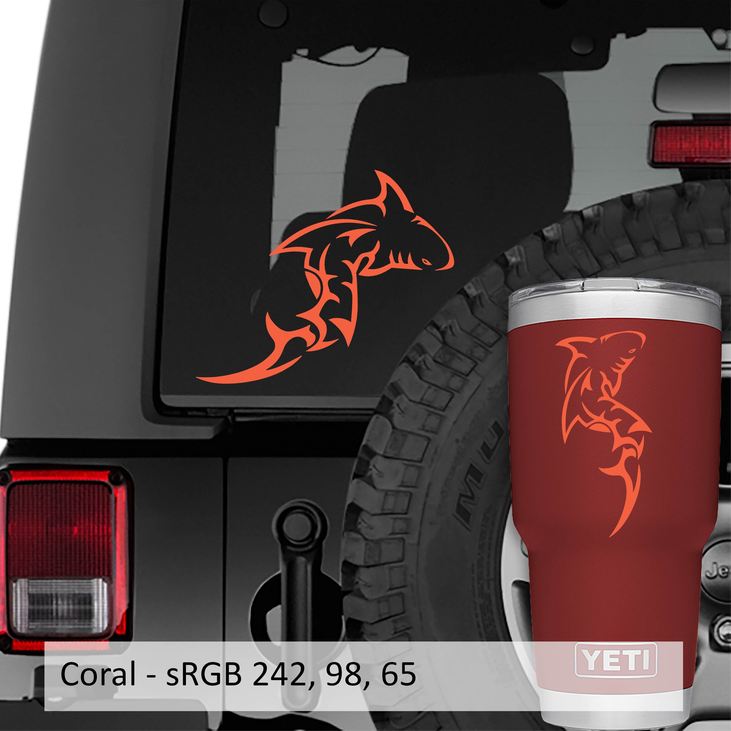 Tribal Maori Shark Vinyl Transfer Decal