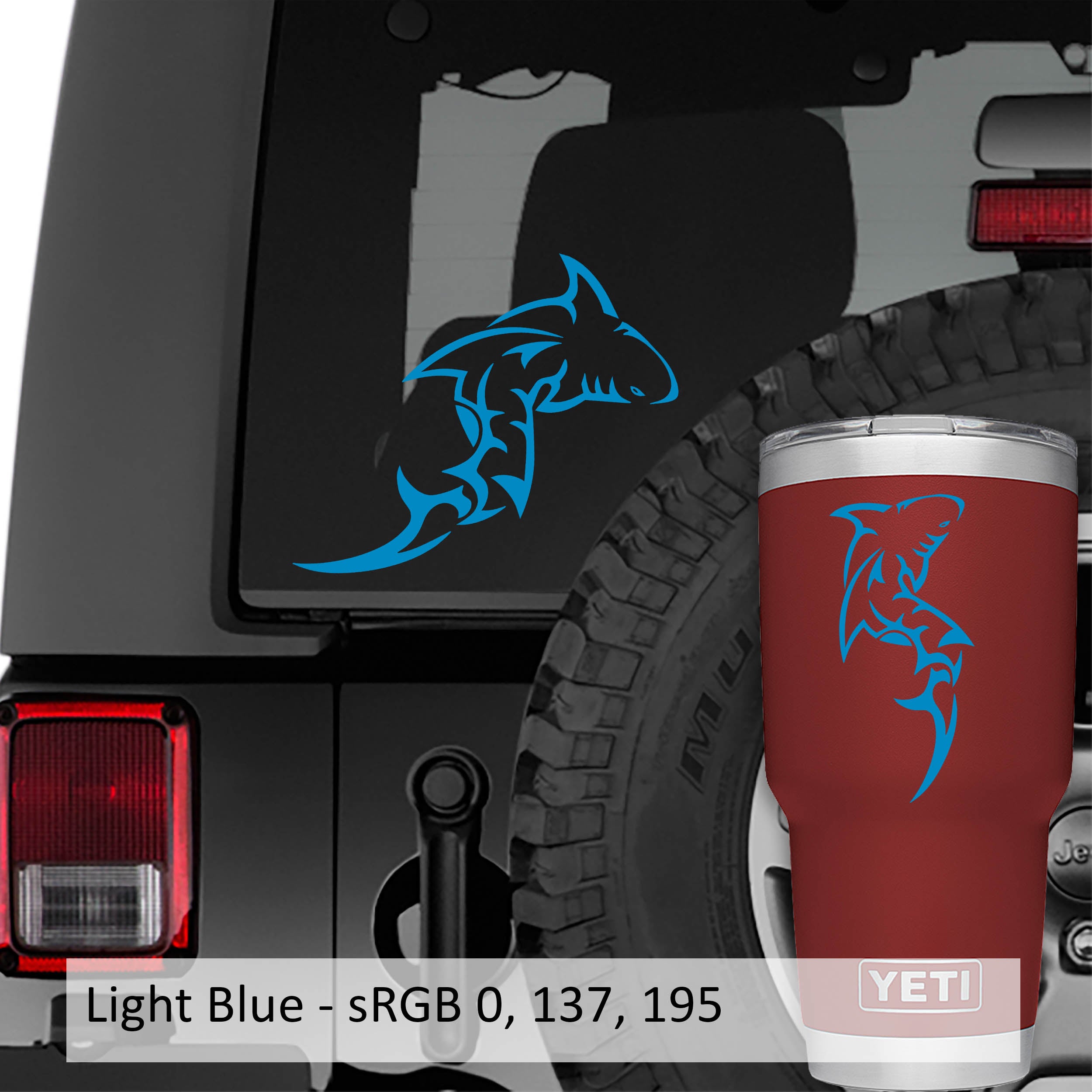 Tribal Maori Shark Vinyl Transfer Decal