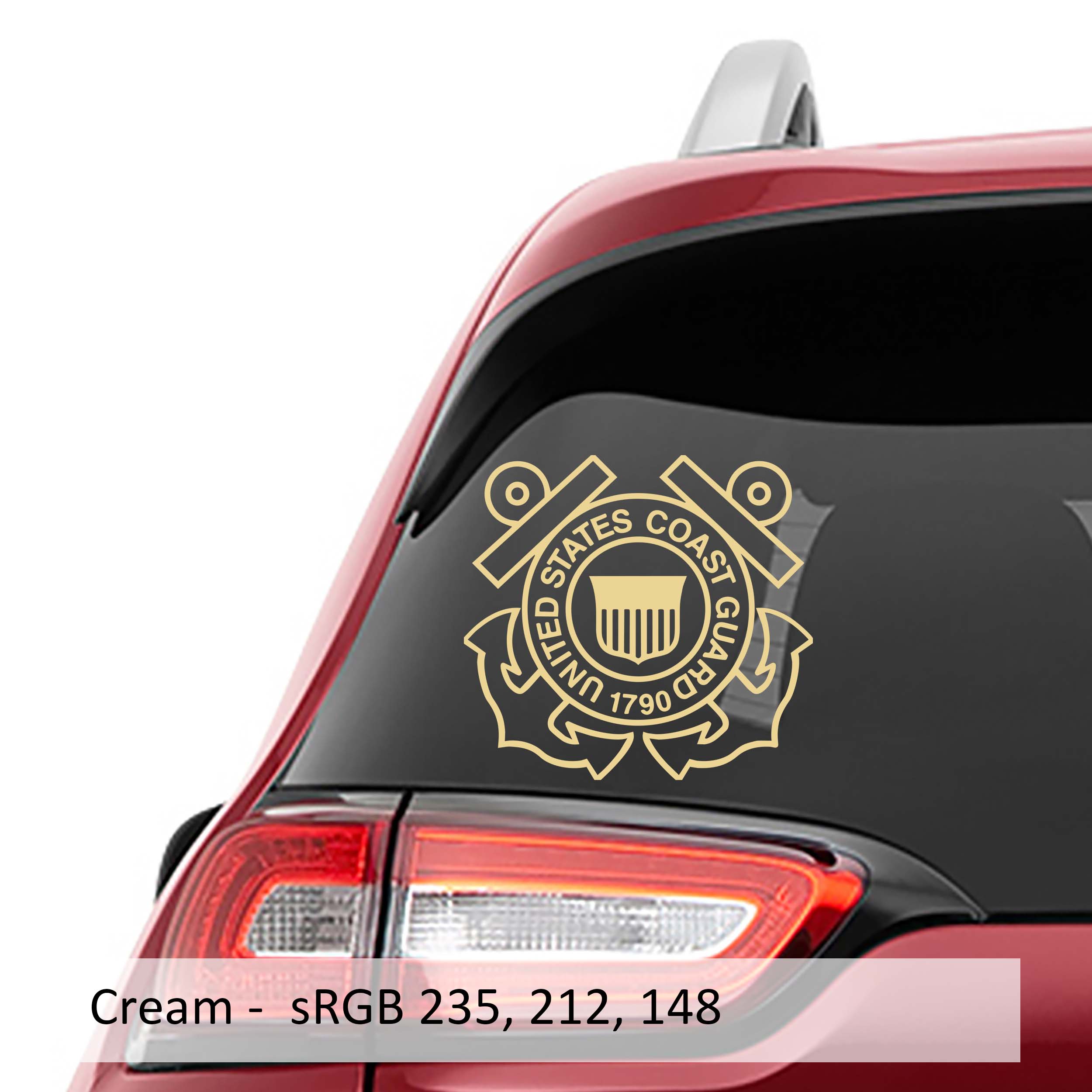 US Coast Guard Life Preserver & Anchors Vinyl Decal