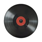 Vinyl Record tire cover product mockup on red Ford Bronco rear desert showing realistic LP album art