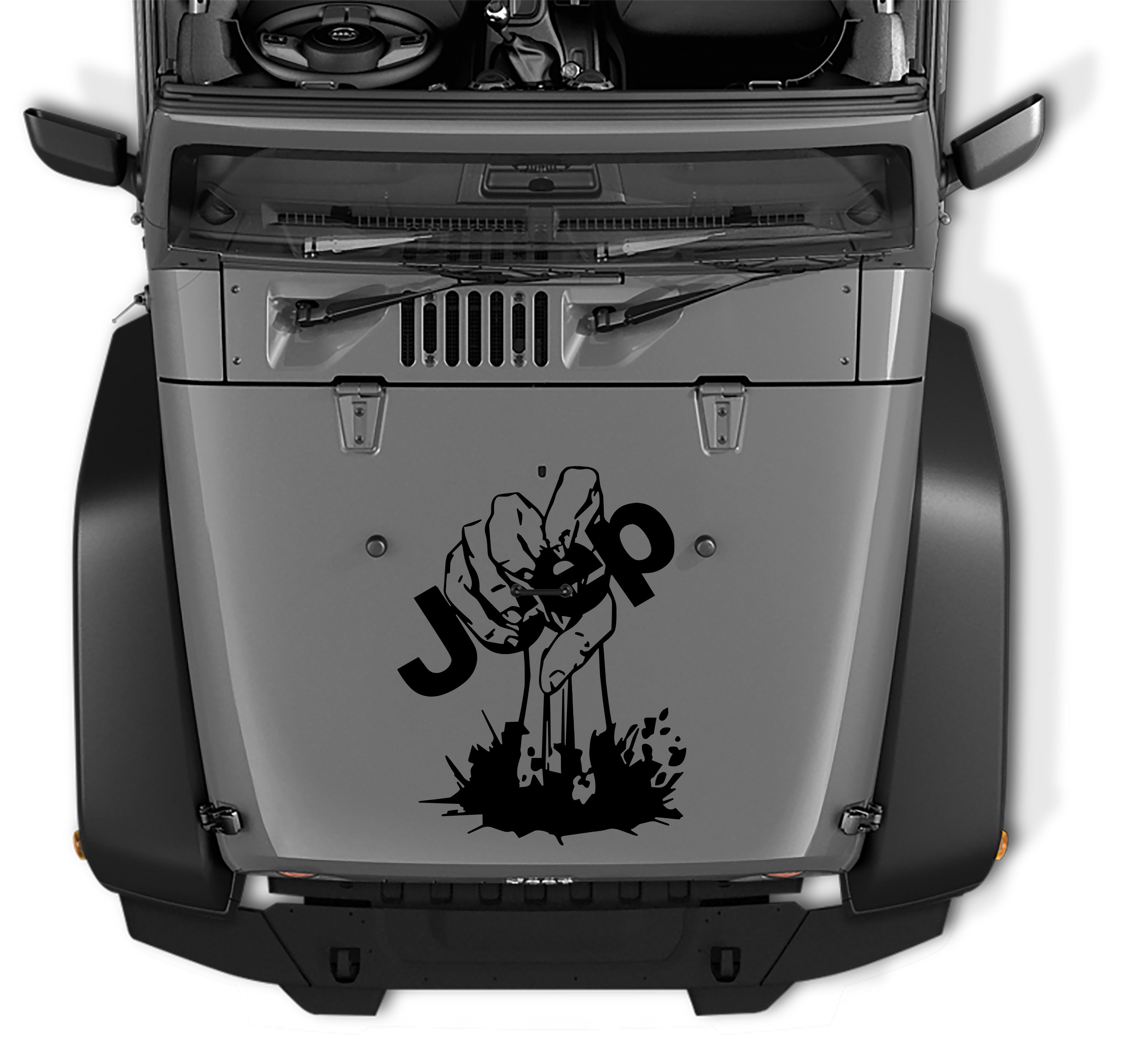 Zombie Jeep Hand Vinyl Decal