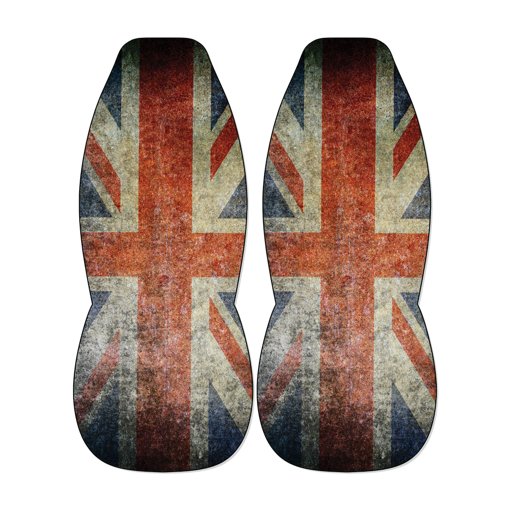 two British flag-themed car seat covers.