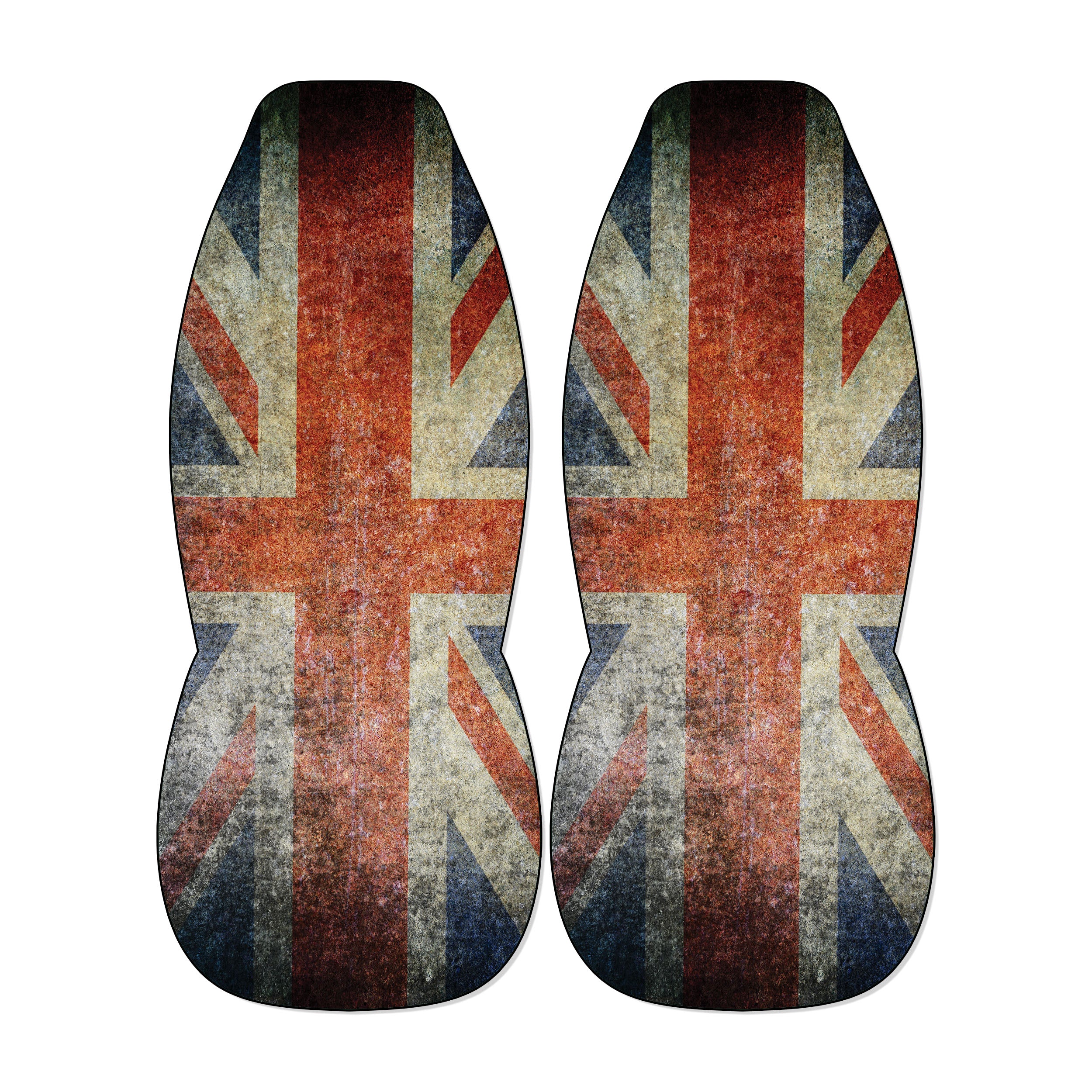 two British flag-themed car seat covers.