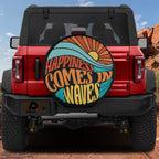 Happiness Comes in Waves Spare Tire Cover