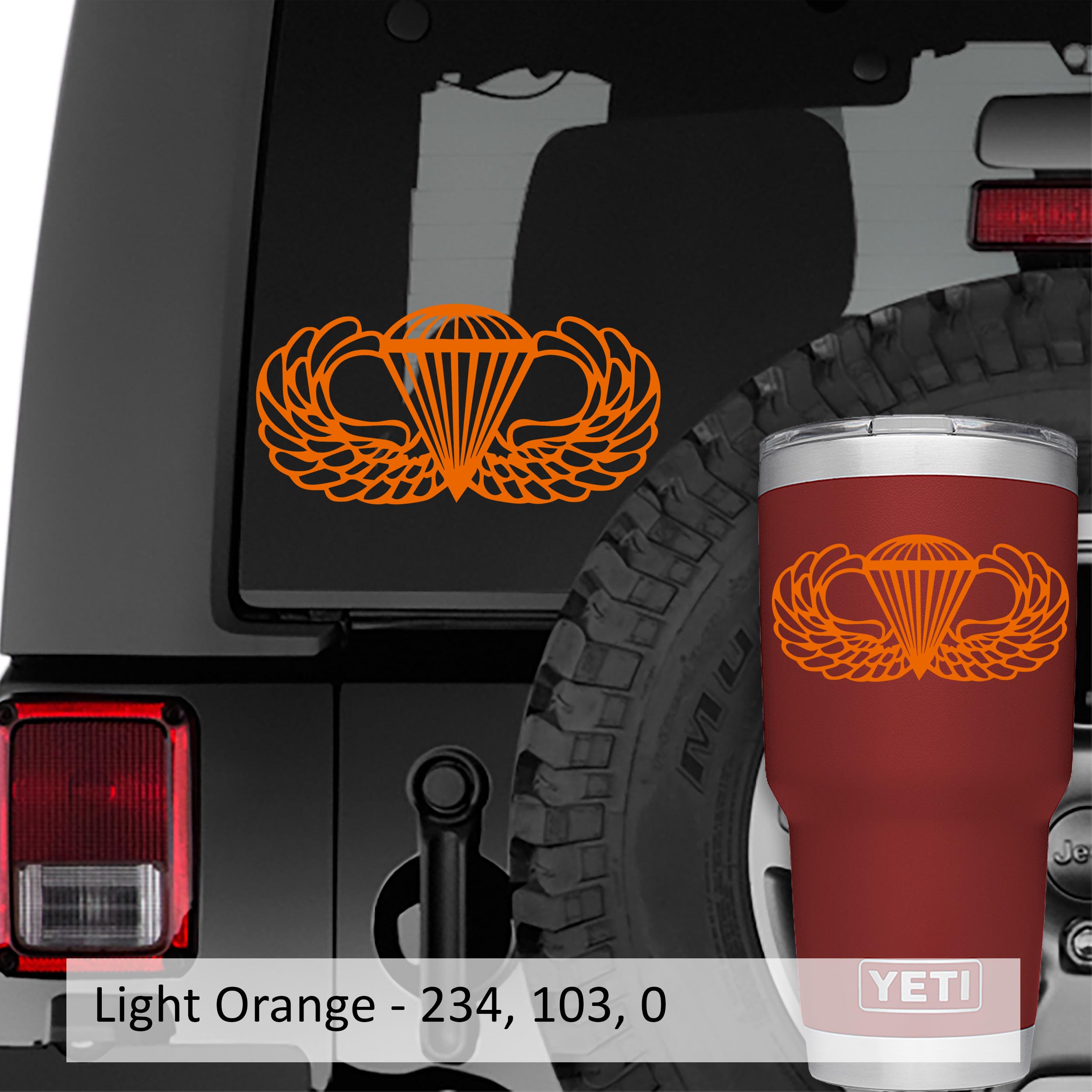 Military Airborne Jump Wings Vinyl Decal
