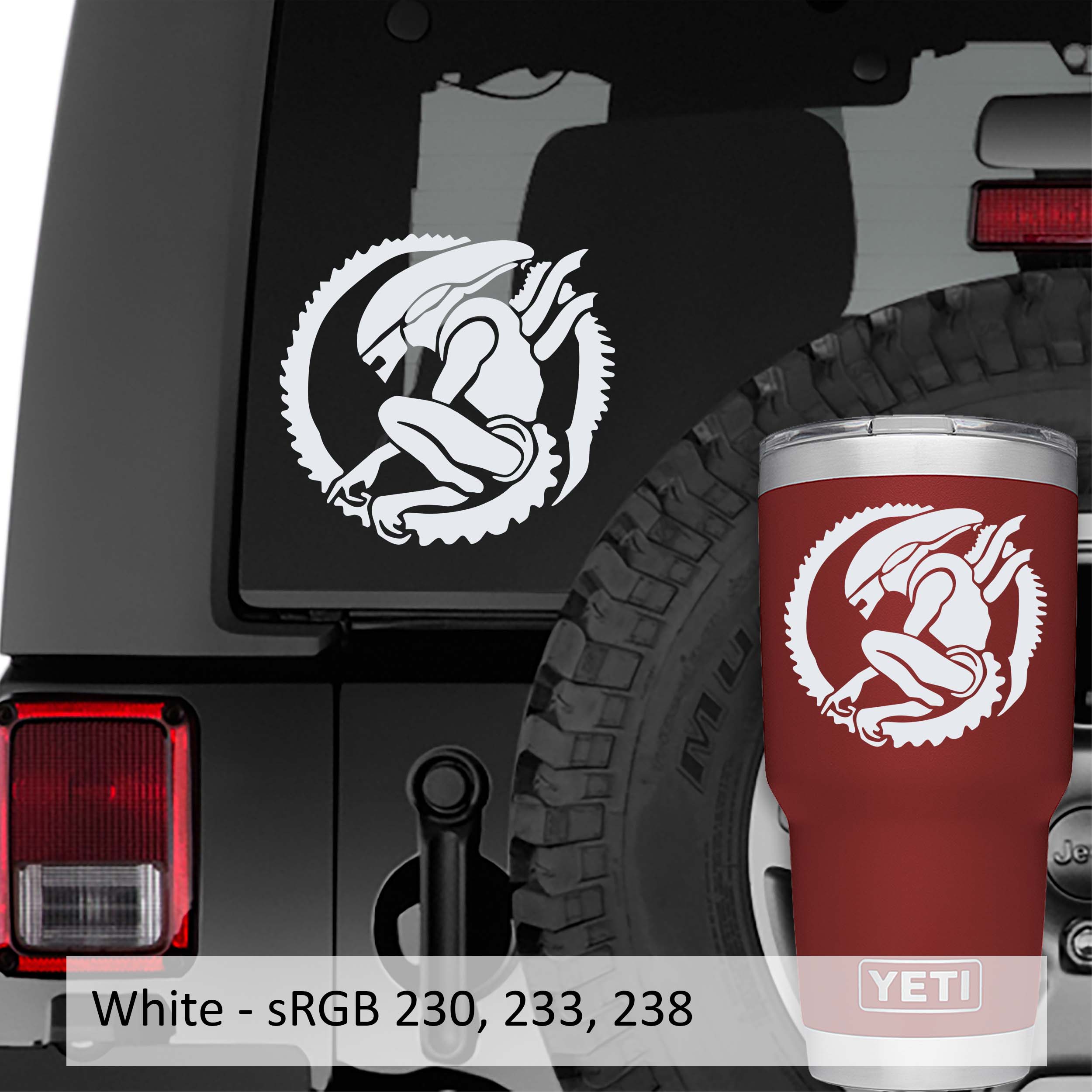 Alien Xenomorph Vinyl Decal Macbook Laptop Window Decal