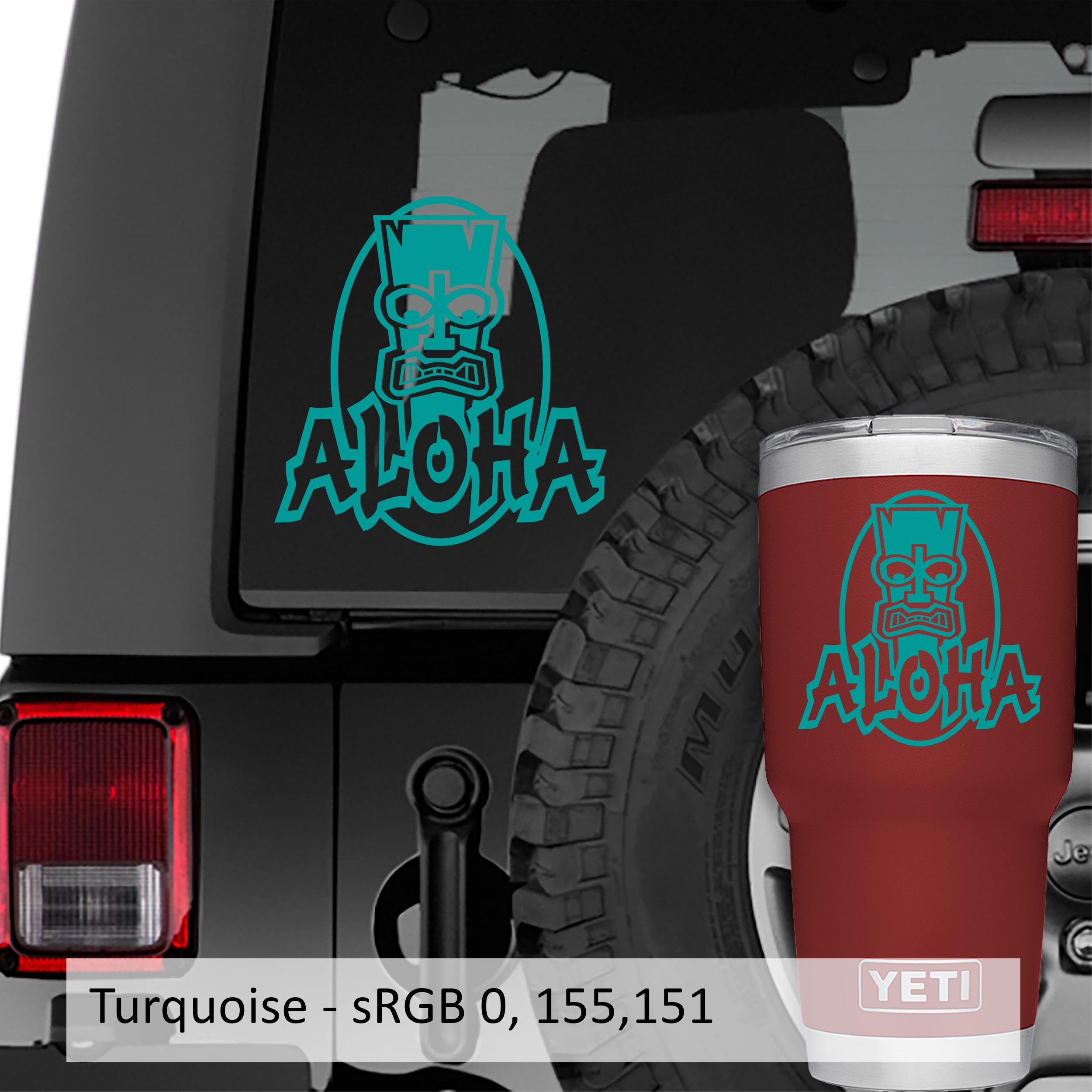 Aloha Tiki Mask Vinyl Decal Sticker