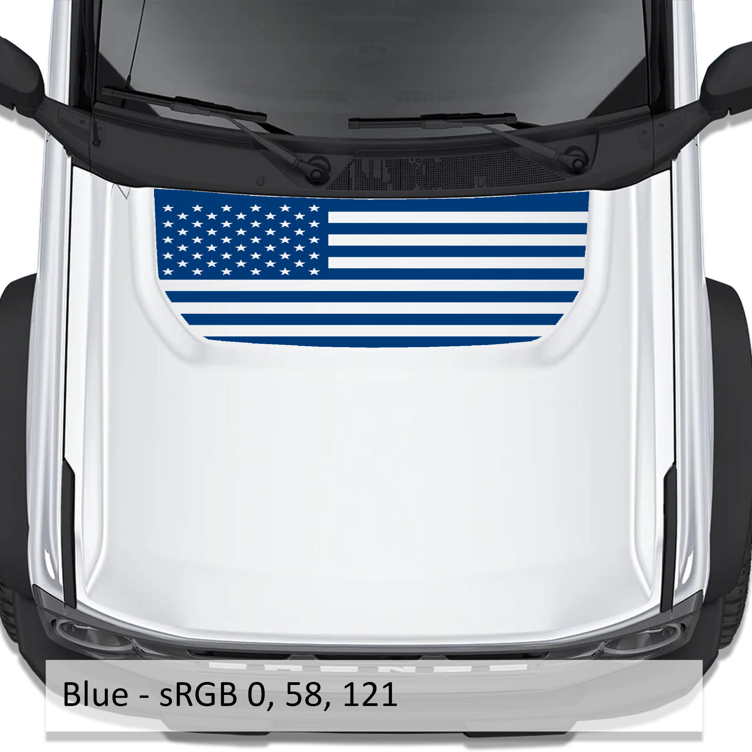 American Flag Blackout Hood | Bronco | Jeep Decal Store