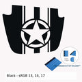 Alpha Romeo military star and stripes black blackout hood vinyl decal for Jeep JL JT 2018+
