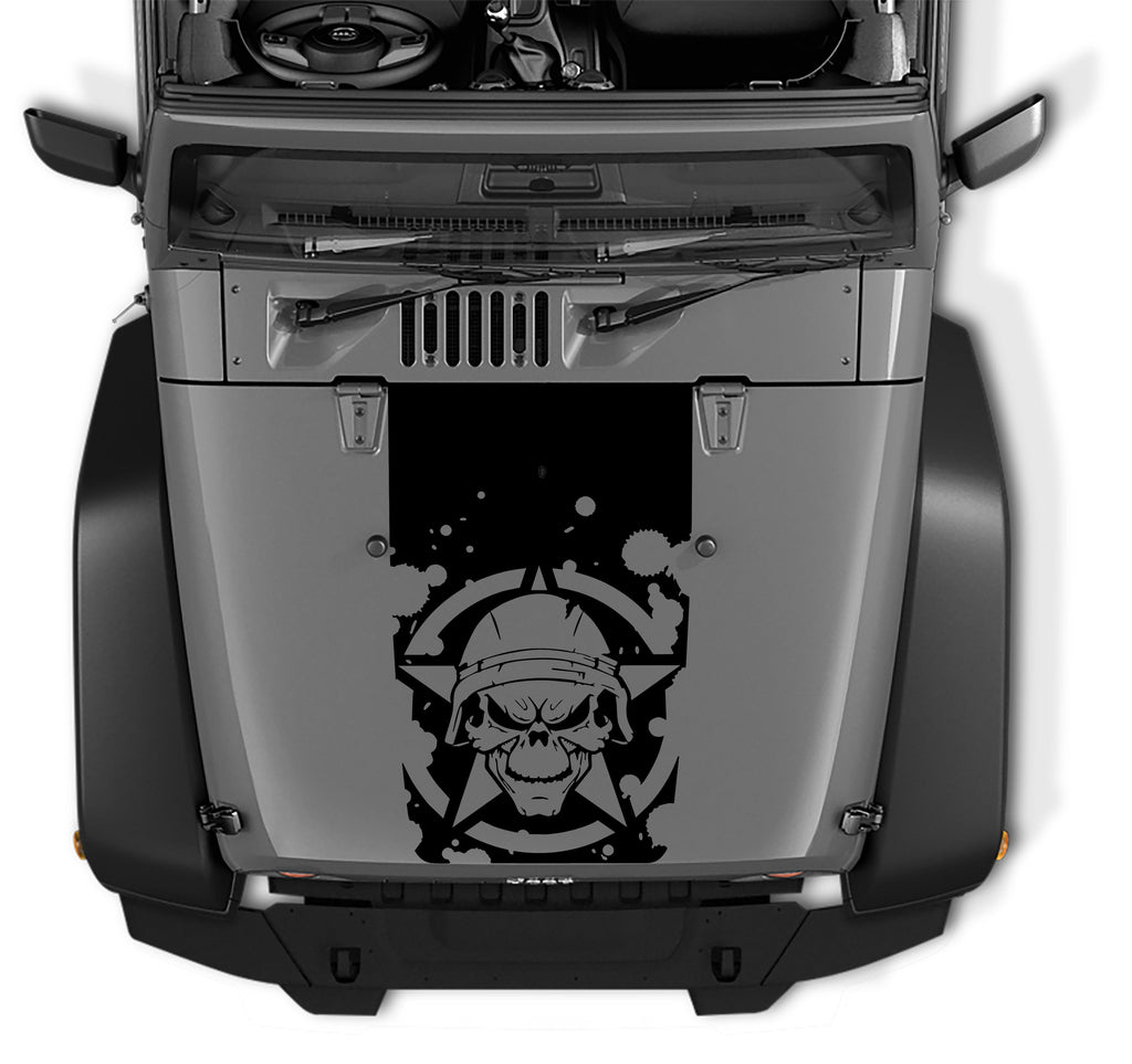 Military Soldier Skull Blackout Hood Decal