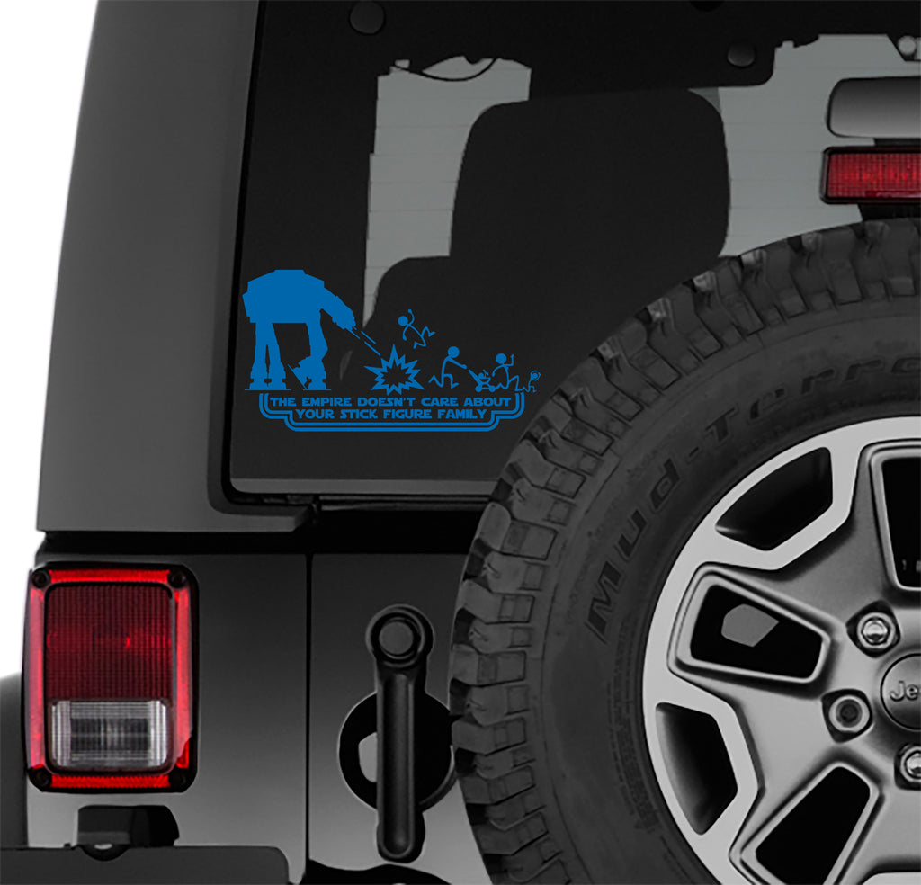 At-At The Empire Doesn't Care Your Stick Figure Family Vinyl Decal