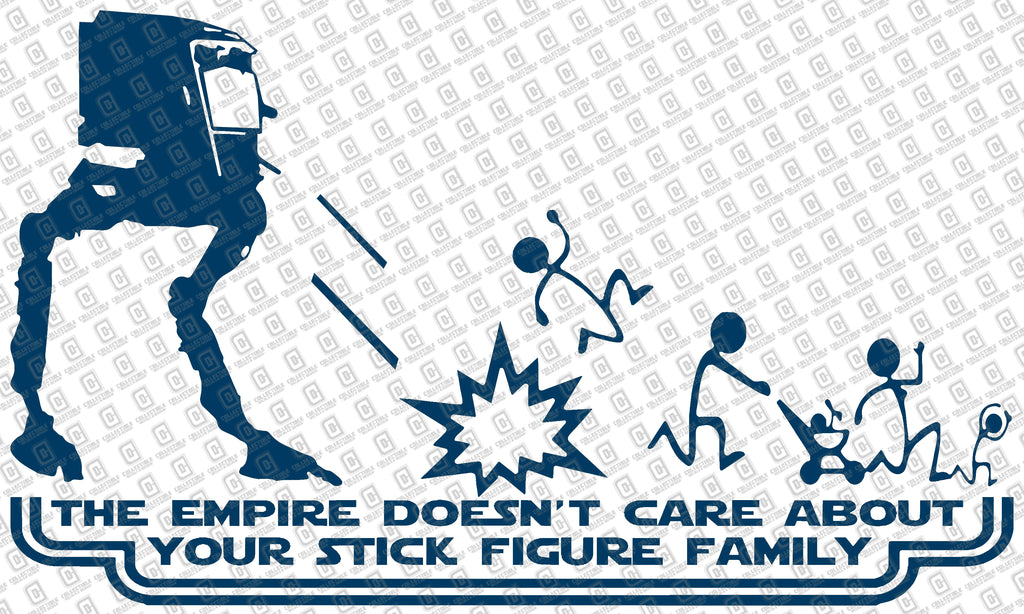 At-St The Empire Doesn't Care Your Stick Figure Family Vinyl Decal