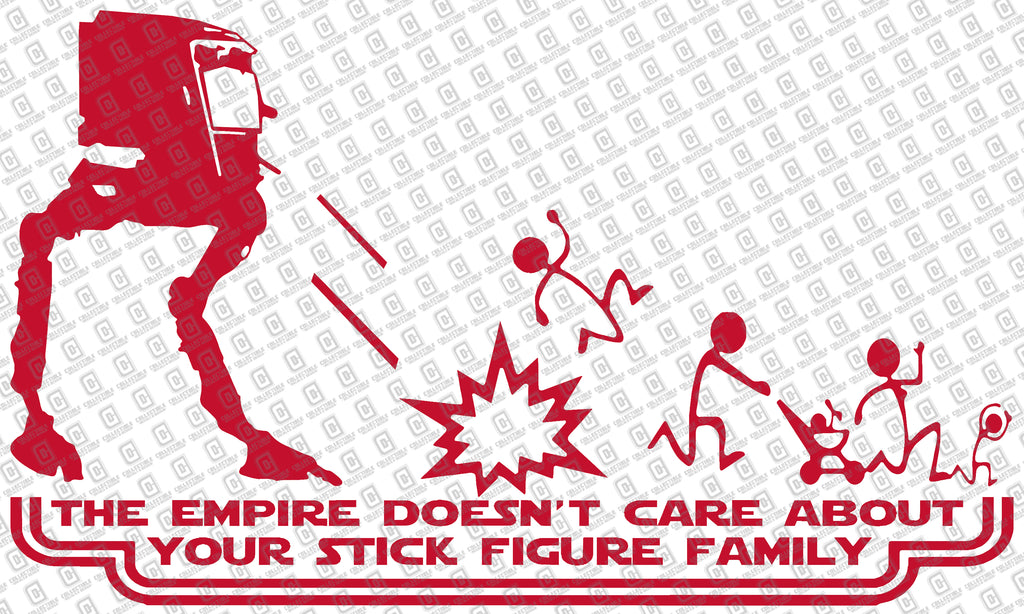 At-St The Empire Doesn't Care Your Stick Figure Family Vinyl Decal