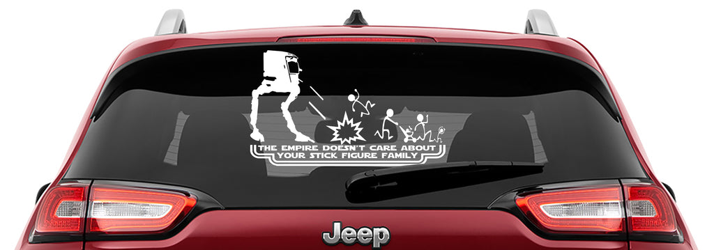 At-St The Empire Doesn't Care Your Stick Figure Family Vinyl Decal