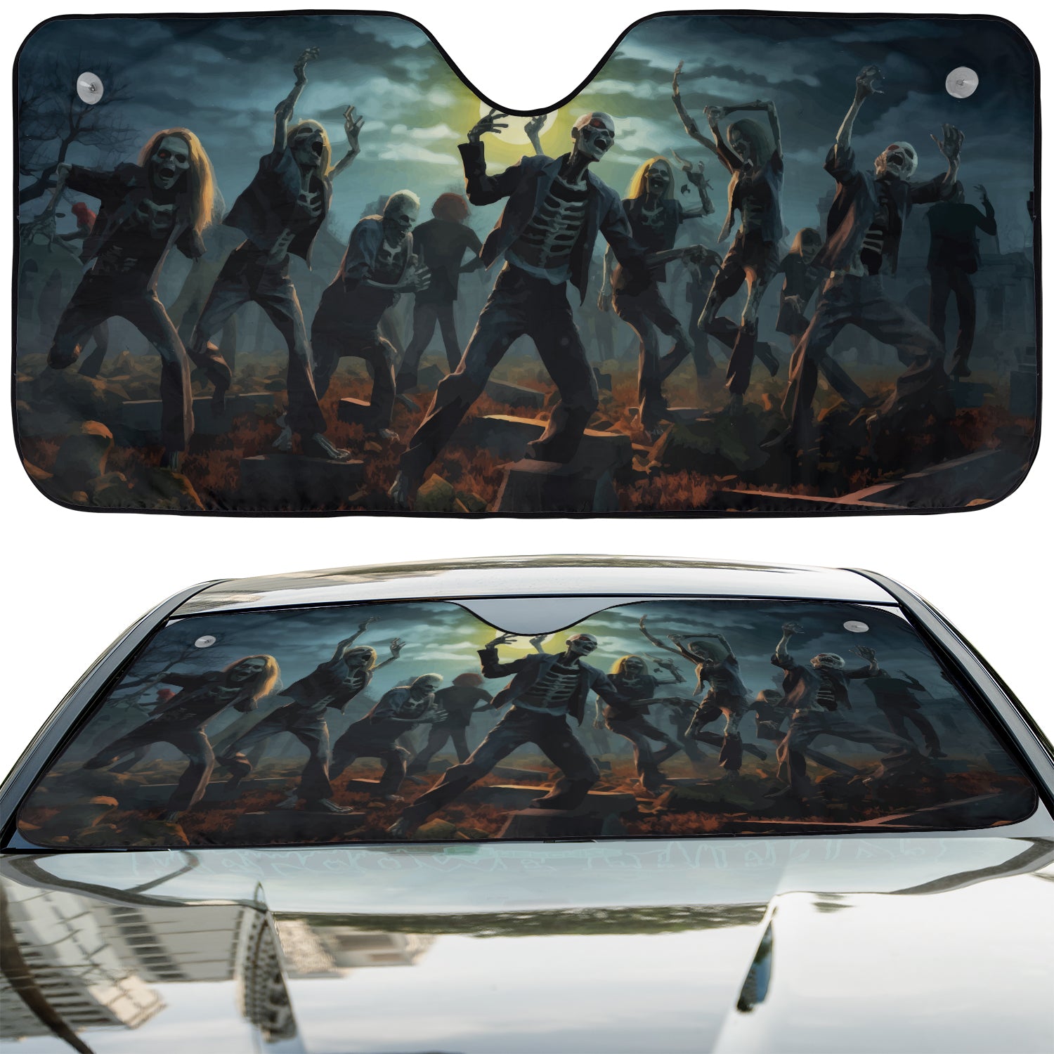 Zombie Dance Windshield Sunshade | Universal | Jeep Decal Store