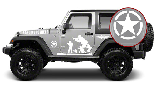 Band of Brothers US Army Veteran Military 9pc Vinyl Decal Vehicle Kit - Fits Jeep Wrangler JK/JKU/JL Gladiator JT