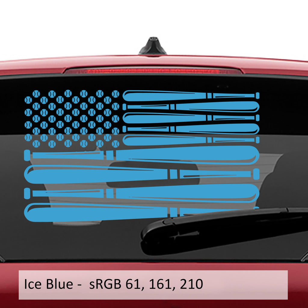 Baseball American Flag Vinyl Decal