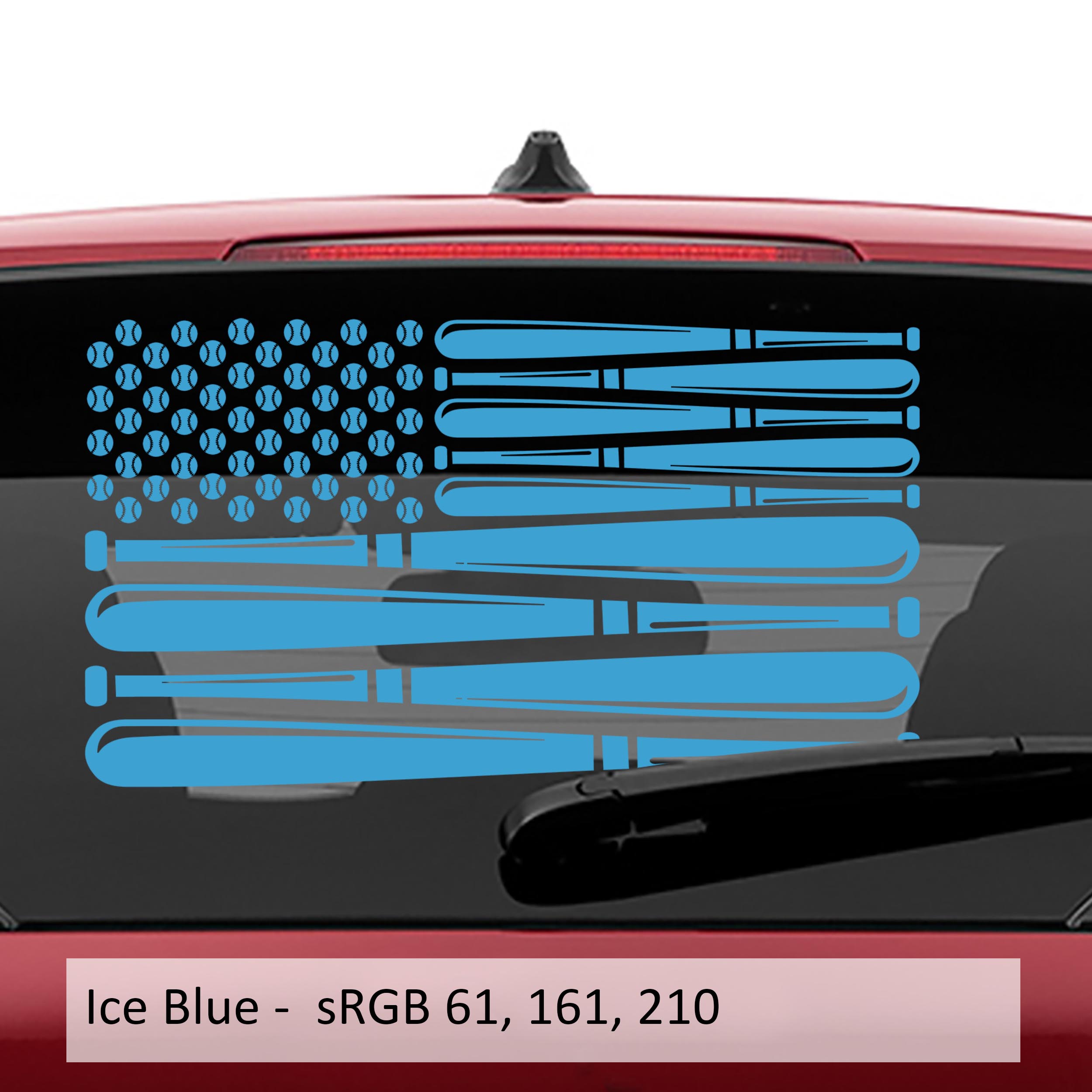 Baseball American Flag Vinyl Decal