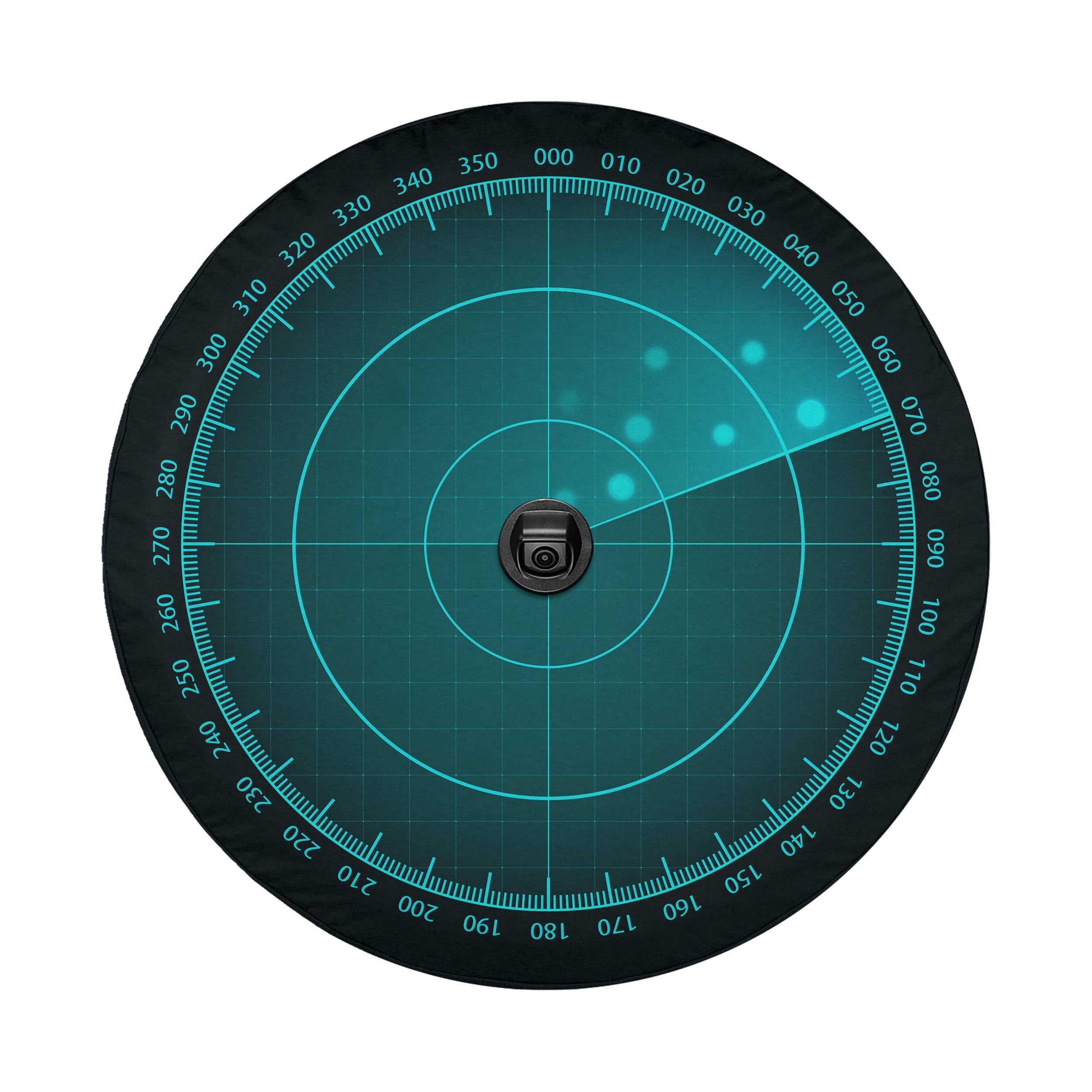 Radar HUD display spare tire cover alternate angle showing full graphic
