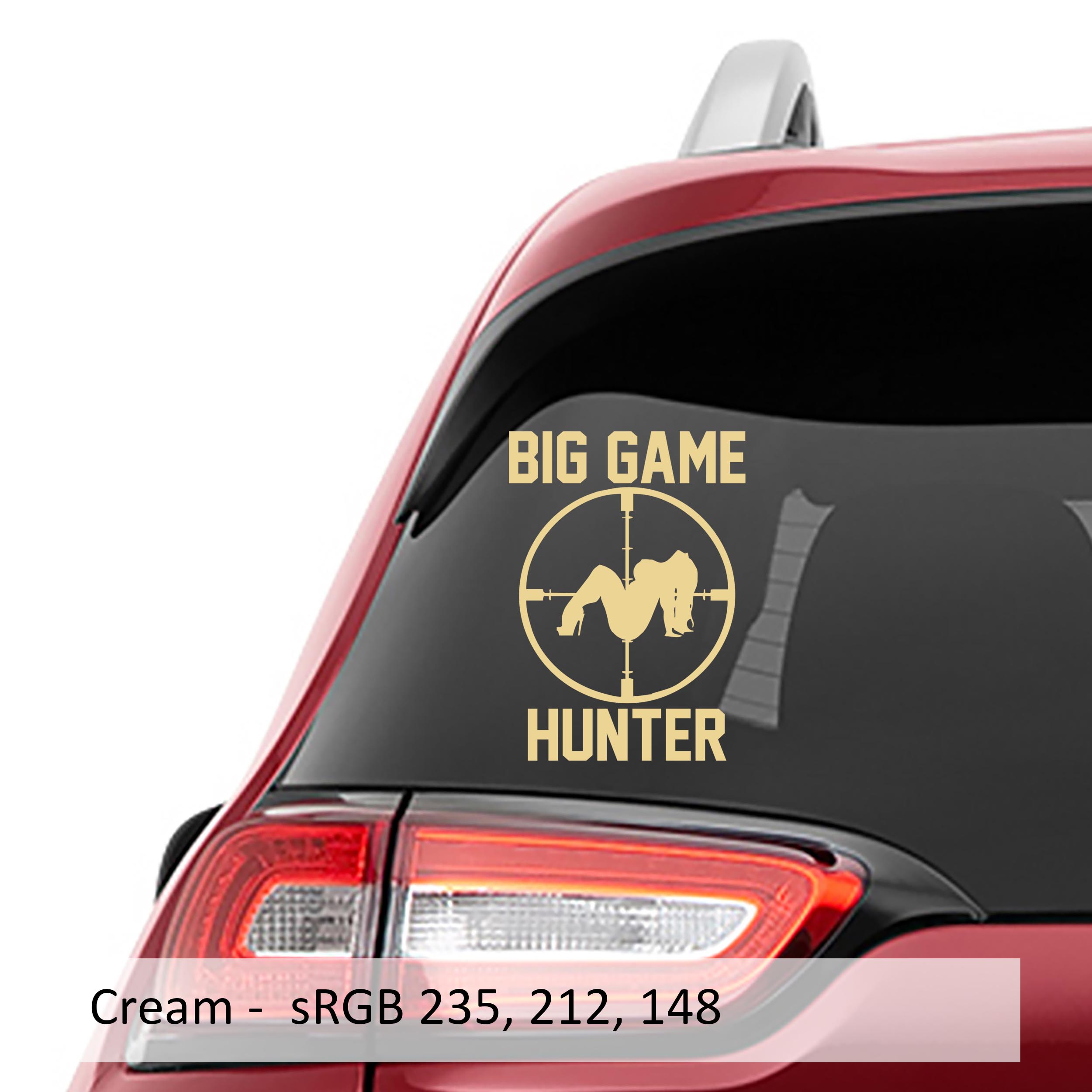 Funny Big Game Hunter Vinyl Decal