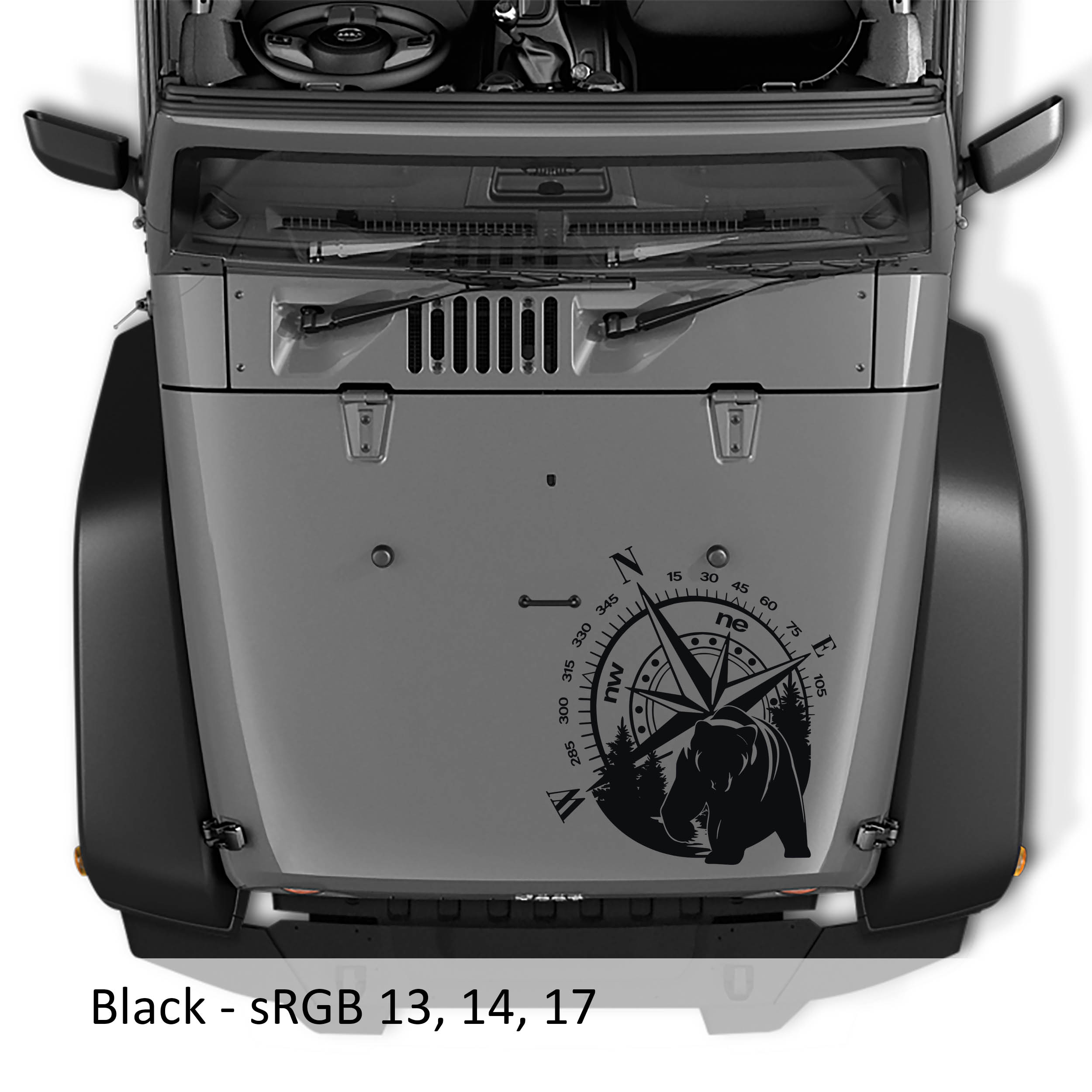 Black Bear Compass Die Cut Vinyl Decal