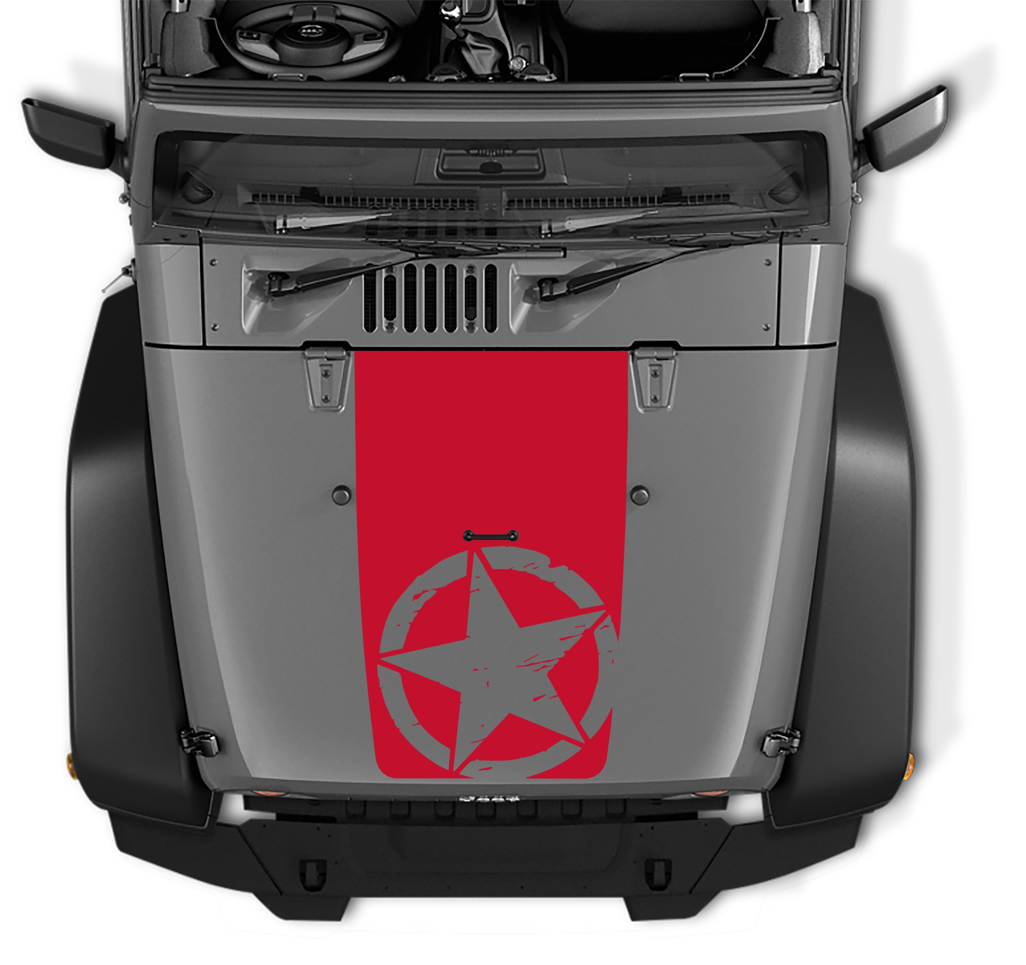 Alpha Romeo Military Star Blackout Hood Vinyl Decal