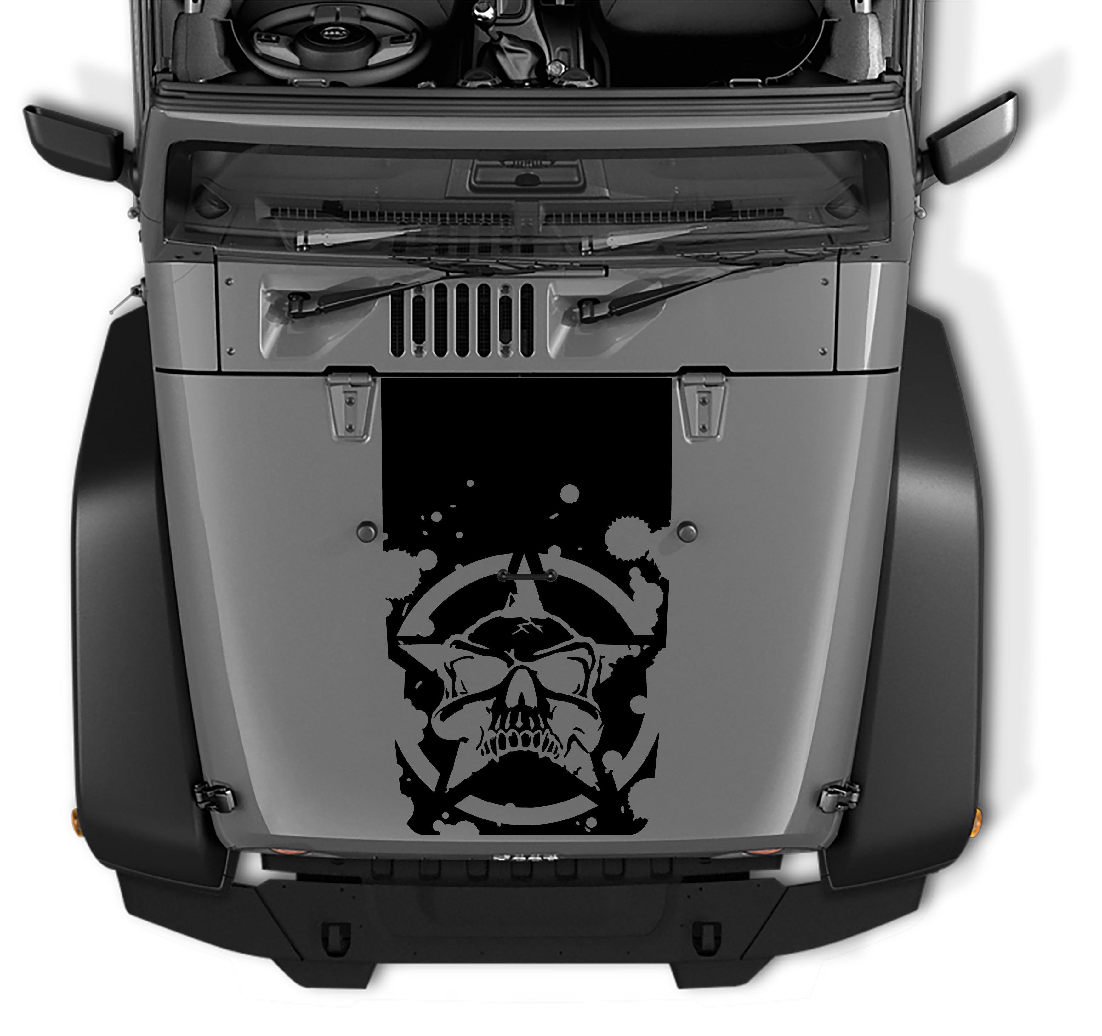 Skull on Military Skull Blackout Hood Decal