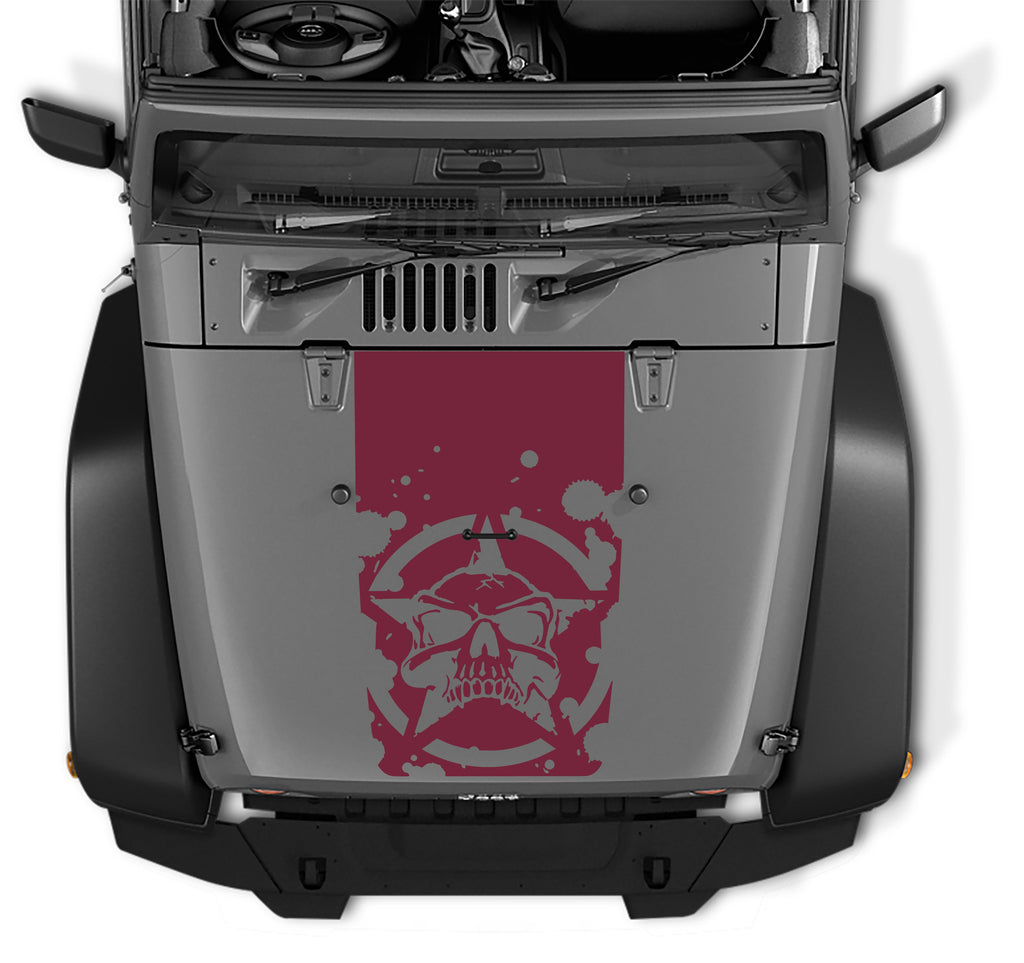Skull on Military Skull Blackout Hood Decal