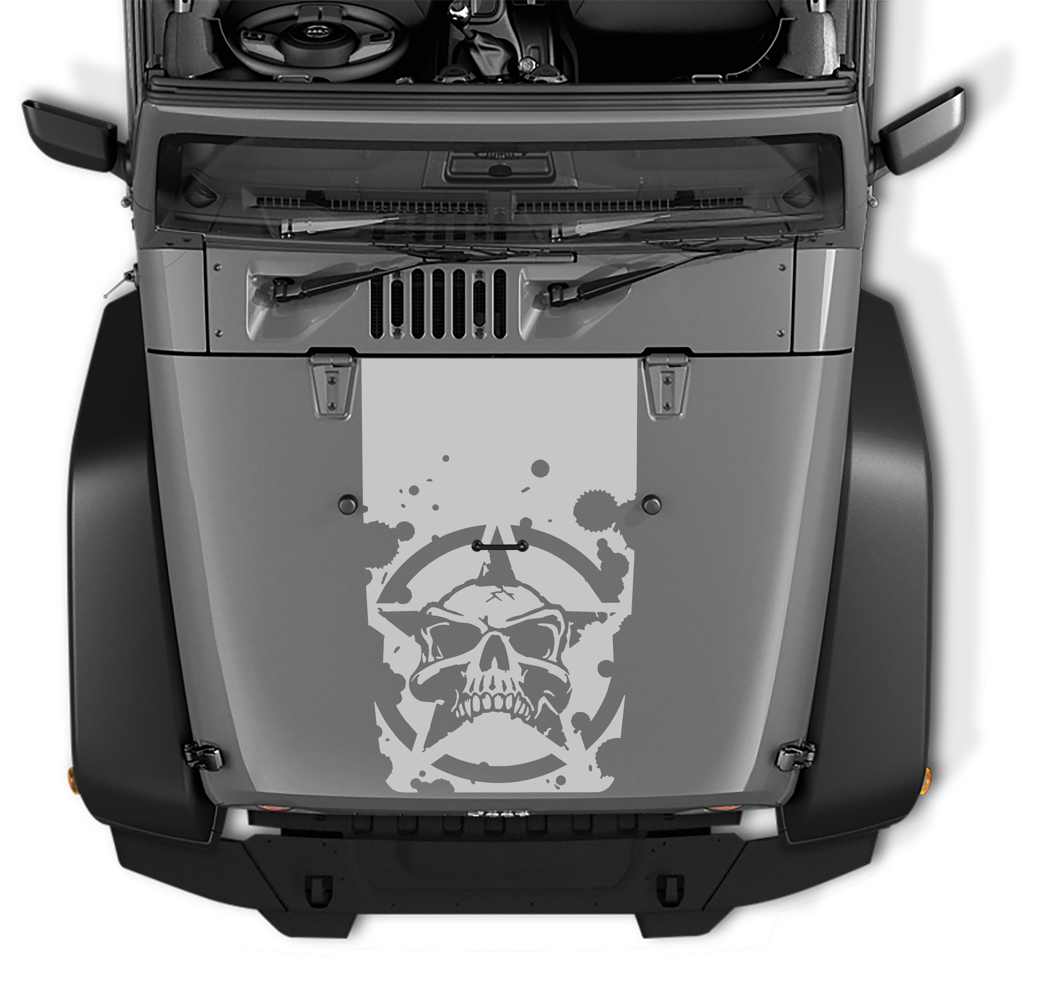 Skull on Military Skull Blackout Hood Decal
