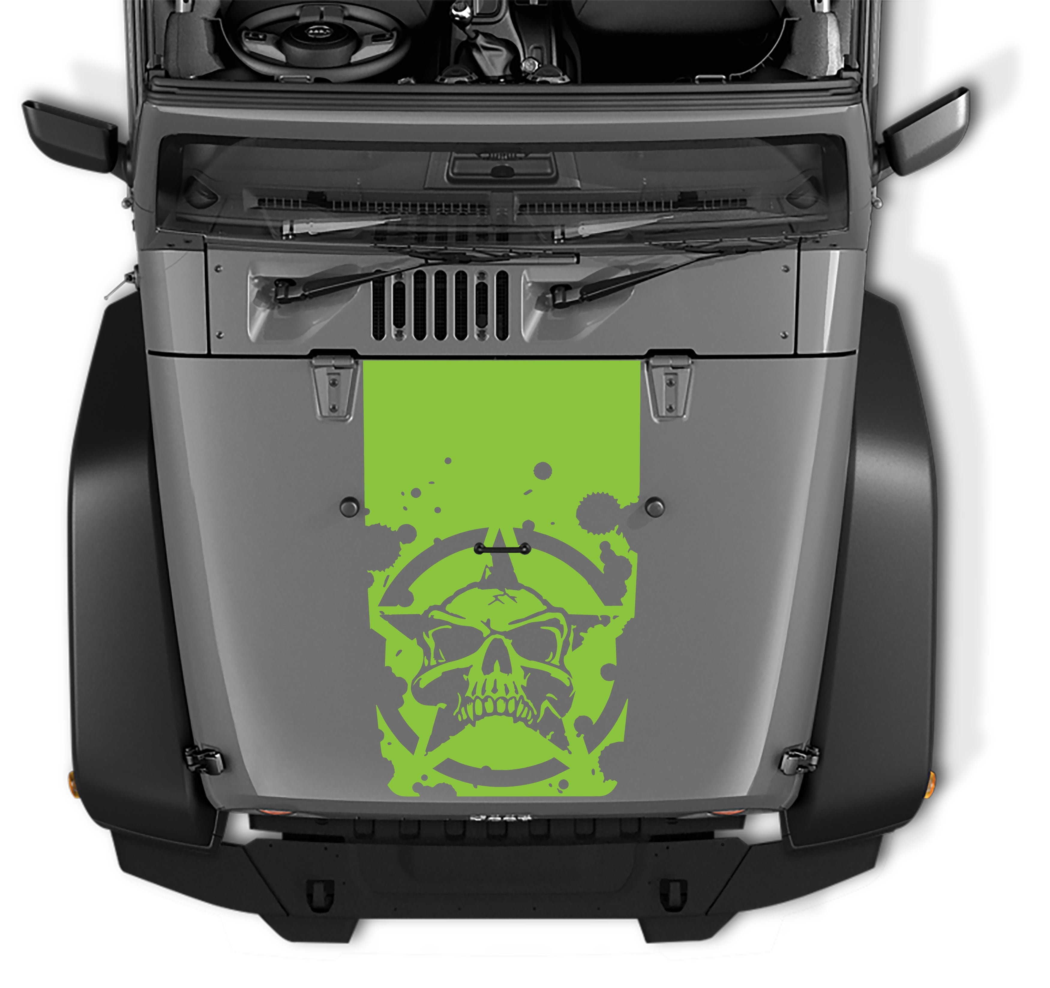 Military Star and Skull Blackout Hood Decal Vinyl