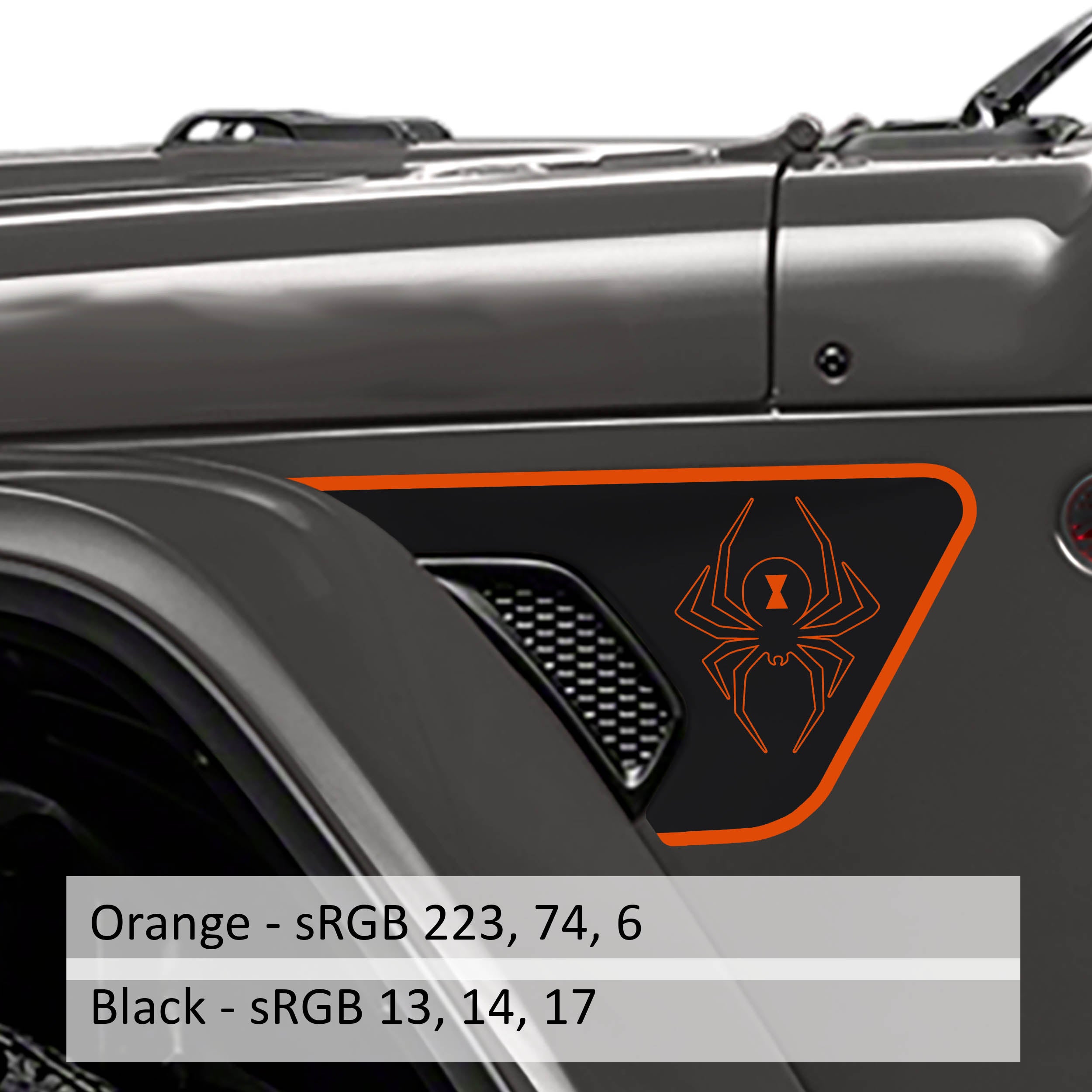 Black Widow 2-Color Fender Vent Set | JL/JT | Jeep Decal Store