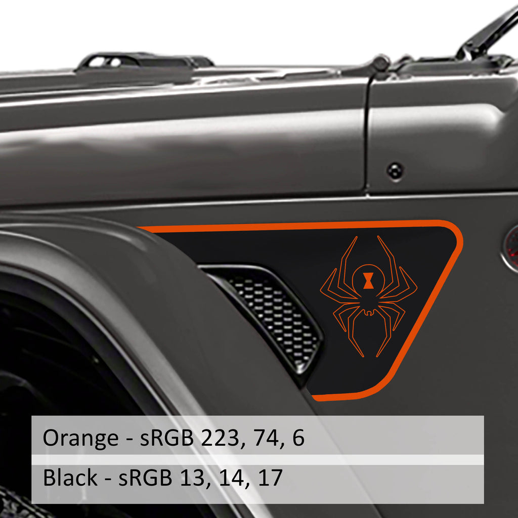 Black Widow Spider 2-Layer Fender Vent Decal Set