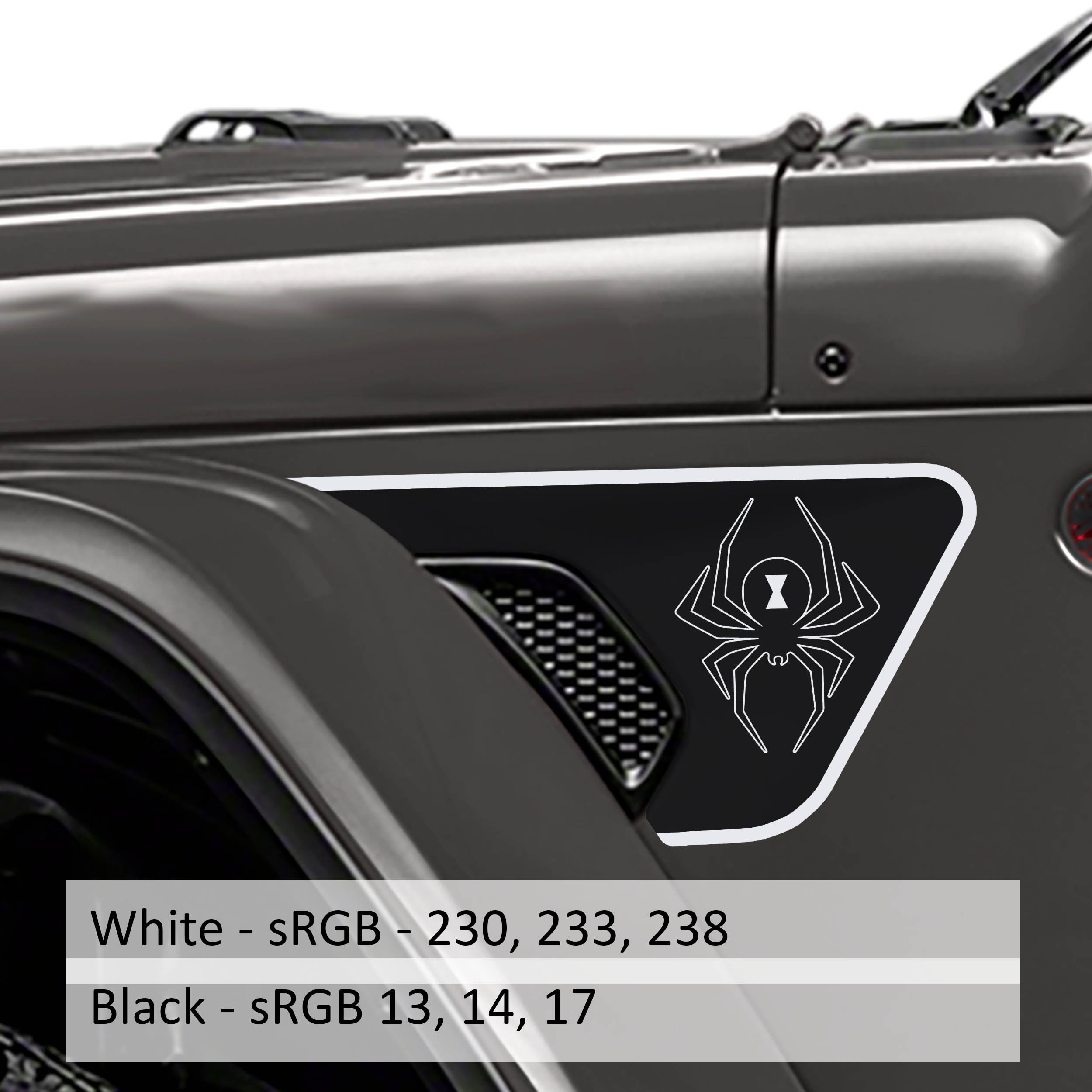 Black Widow 2-Color Fender Vent Set | JL/JT | Jeep Decal Store