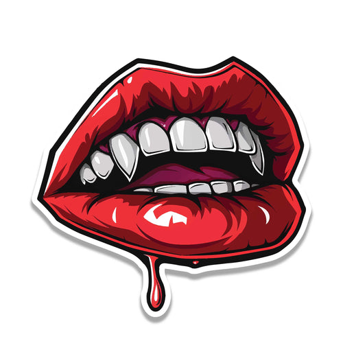 Bloody Vampire Lips Vinyl Sticker