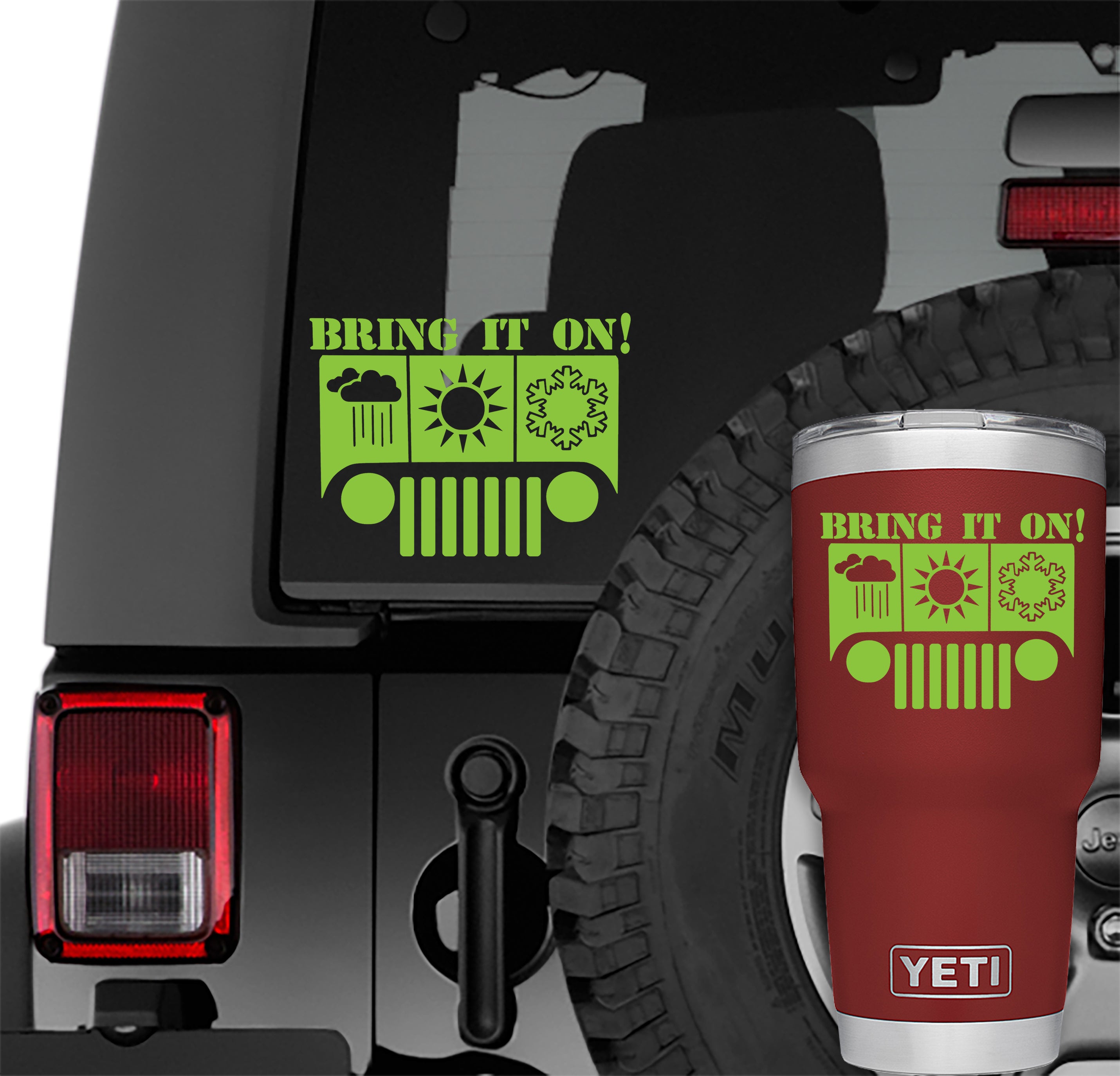 Bring It On Jeep Wrangler Vinyl Decal 