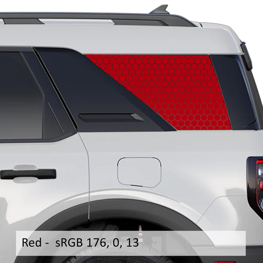 Hex Honeycomb Pattern Rear Quarter Window Decals Fits 2021+ Bronco Sport