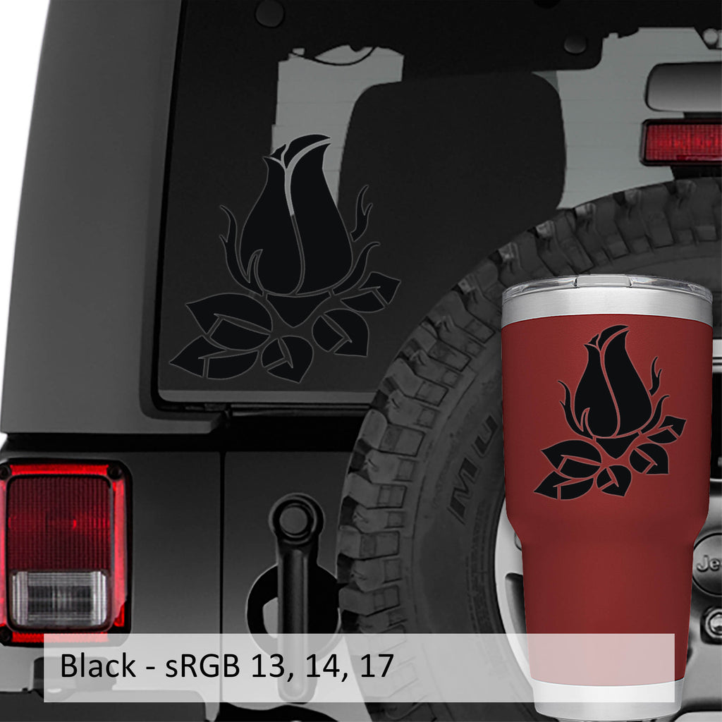 Budding Rose Vinyl Decal