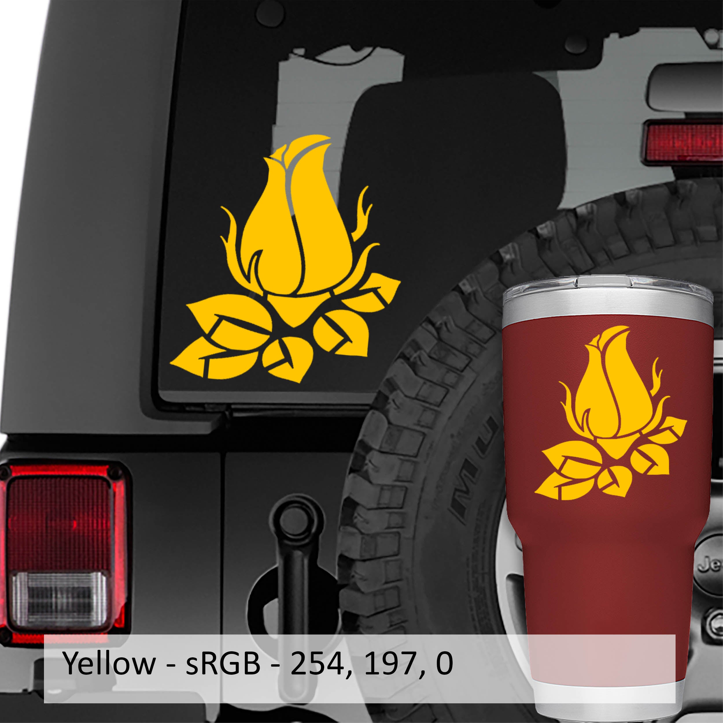 Budding Rose Vinyl Decal