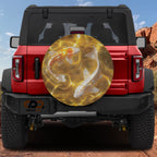 Golden Koi Tranquility design printed spare tire cover with optional backup camera hole by Graffix