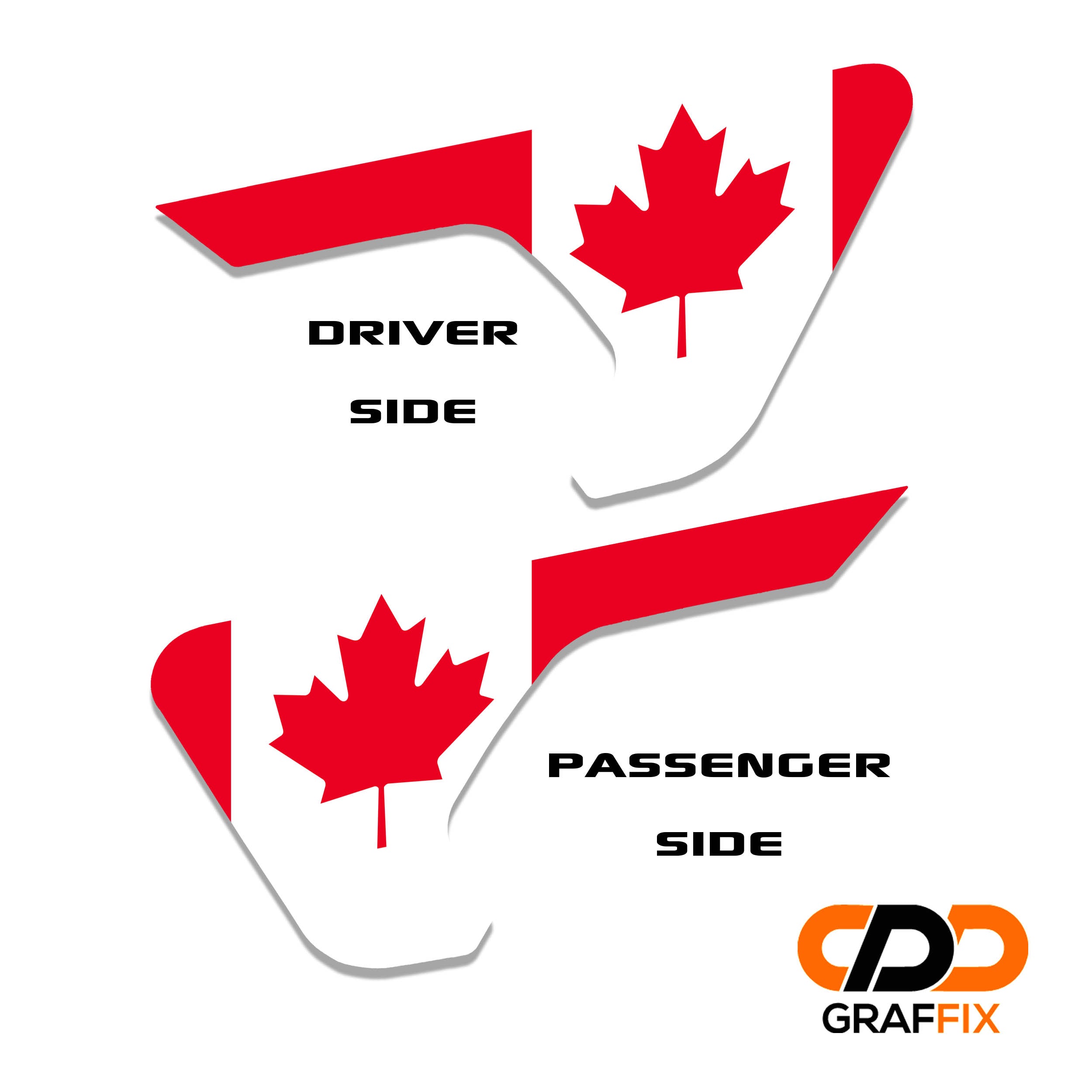 Canada maple leaf flag fender vent decal applied to Jeep billet vent panel close-up view
